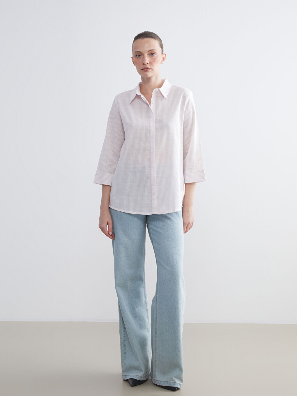 LCWAIKIKI Classic Striped Women's Shirt -W54141Z8-LHK