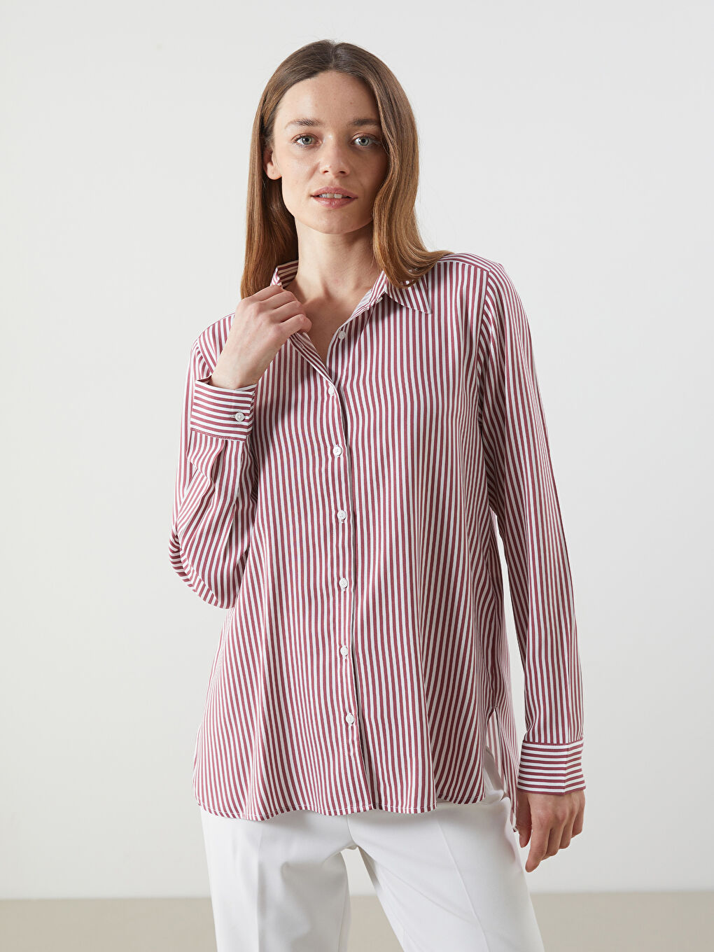 LCWAIKIKI Classic Striped Women's Shirt -W54144Z8-E48