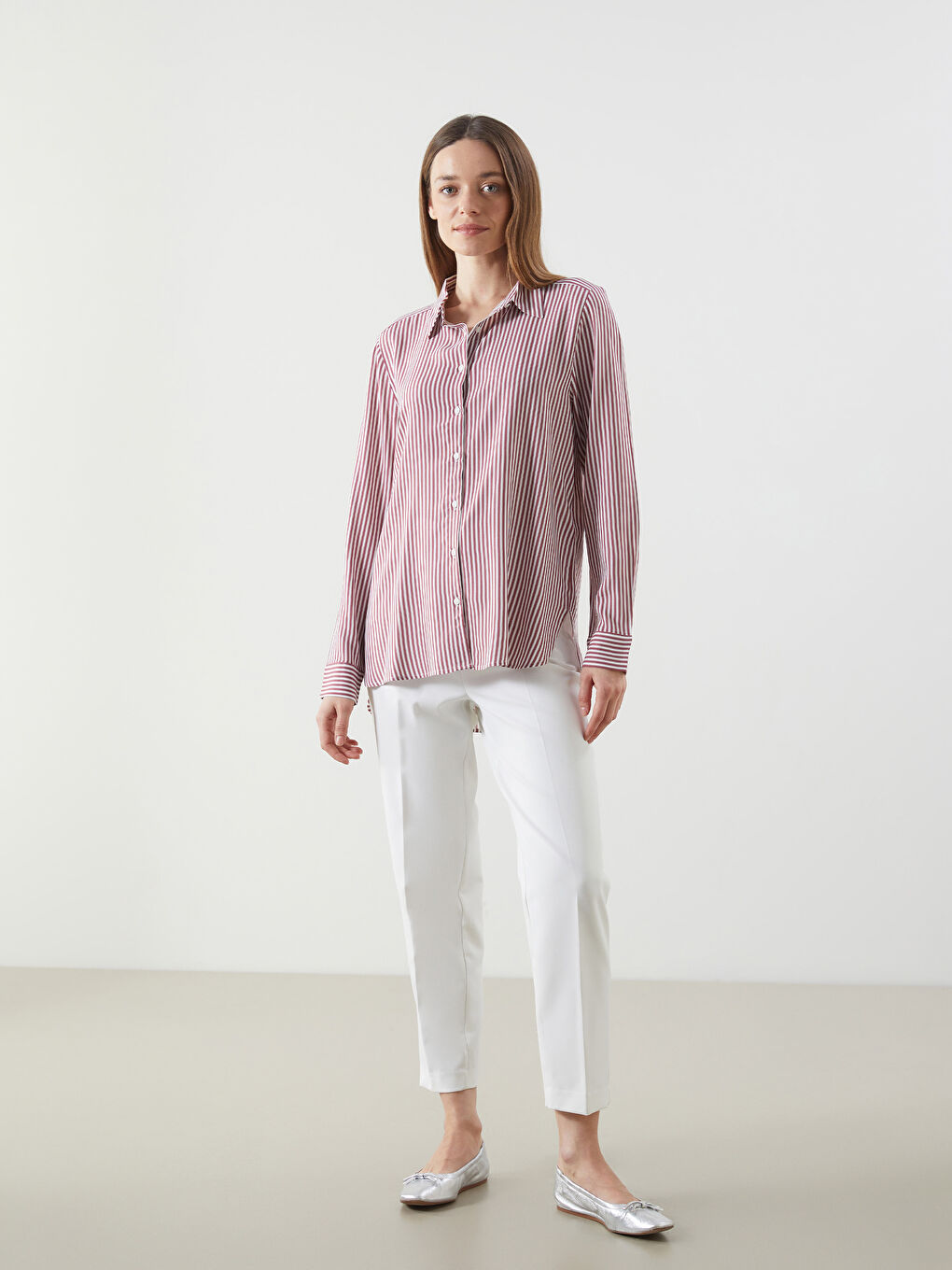 LCWAIKIKI Classic Striped Women's Shirt -W54144Z8-E48