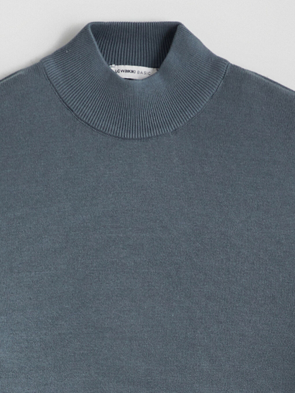 Mavi Yarım Balıkçı Yaka Erkek Triko Kazak-5