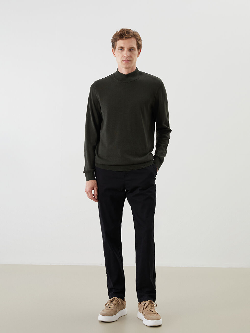 LCWAIKIKI Classic Half Turtleneck Long Sleeve Men's Knitwear Sweater -W54154Z8-YJG