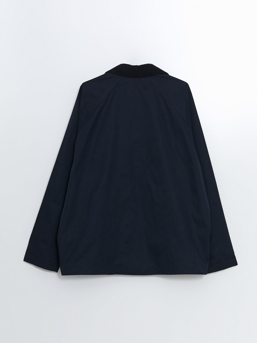 Lacivert Fitilli Kadife Yakalı Erkek İnce Mont-7