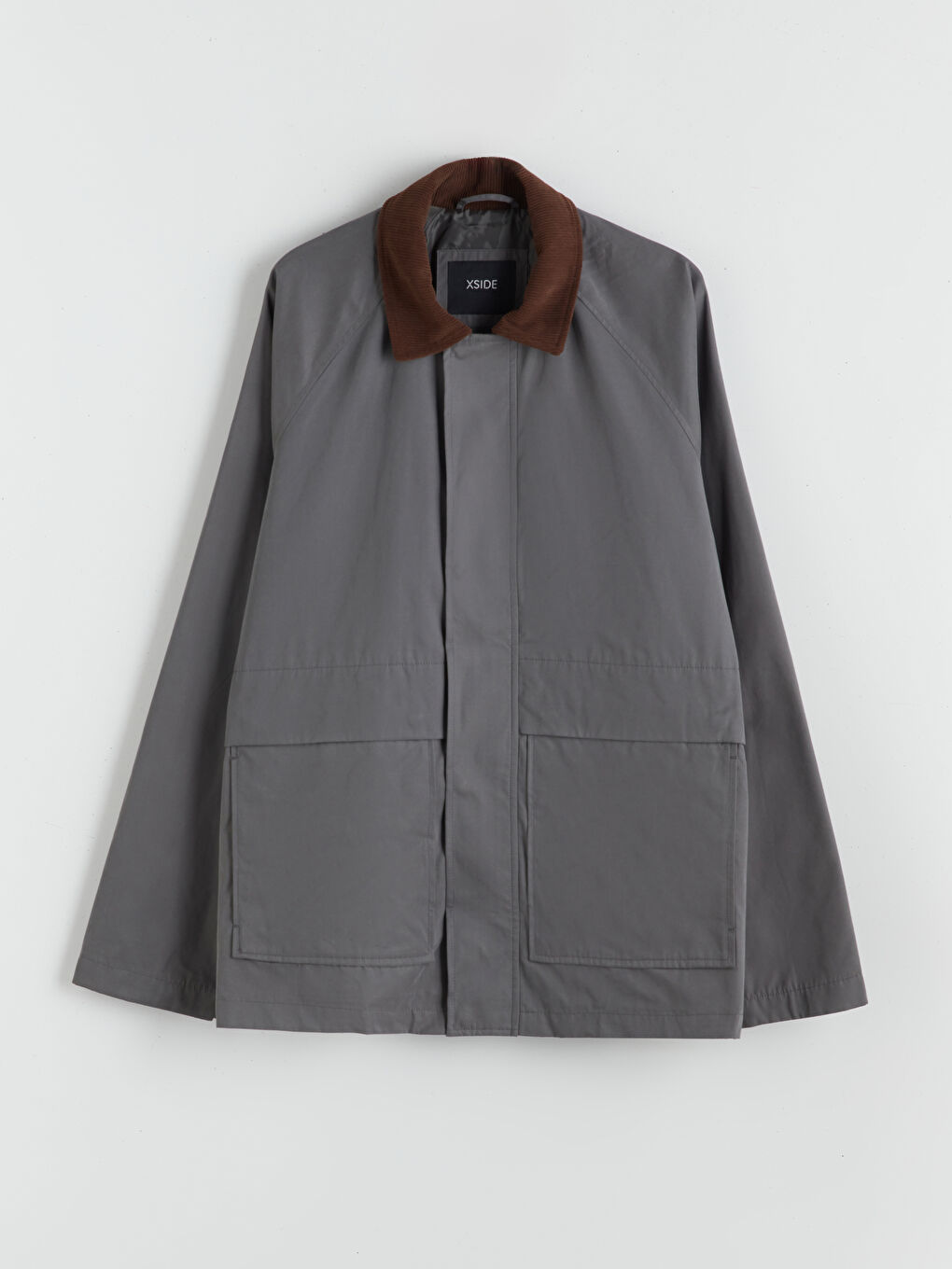 Haki Fitilli Kadife Yakalı Erkek İnce Mont-9