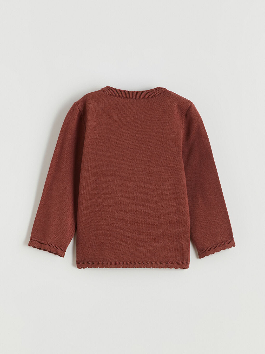 Crew Neck Girls Knitted Cardigan-2