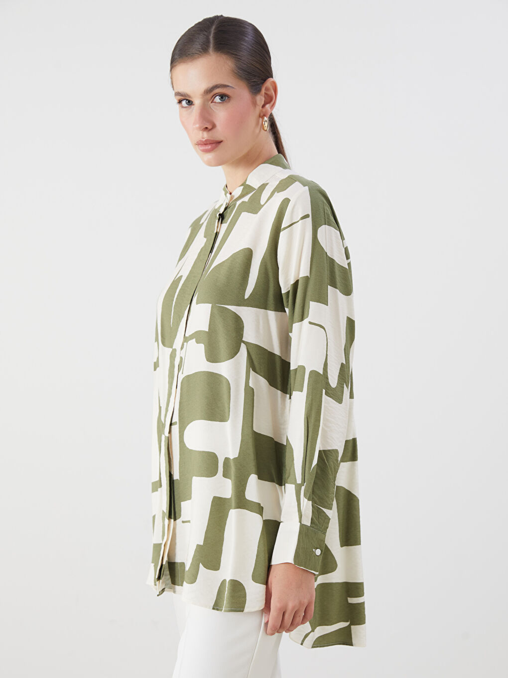 LCWAIKIKI Classic Patterned Women's Shirt Tunic -W54165Z8-LRR