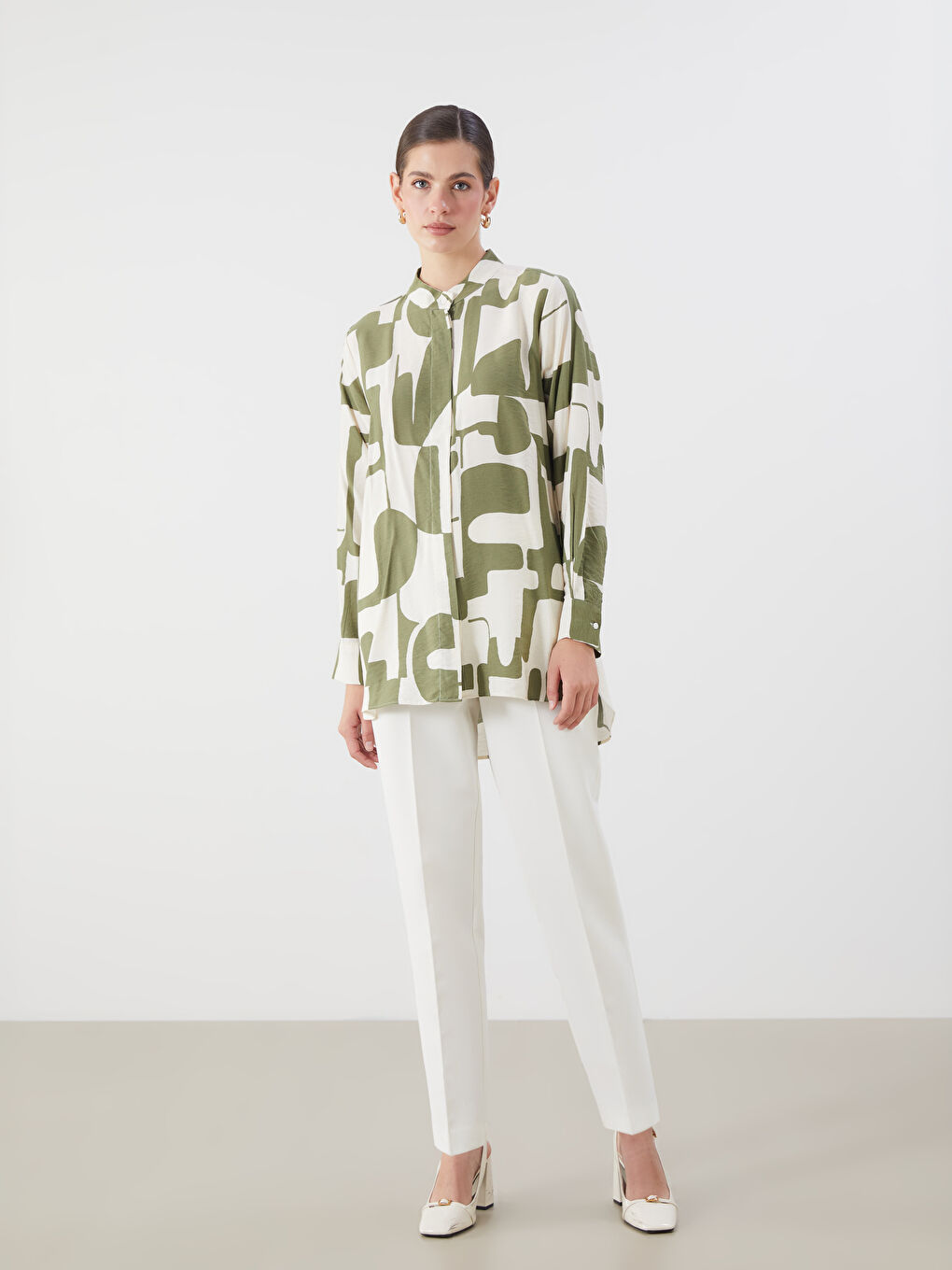 LCWAIKIKI Classic Patterned Women's Shirt Tunic -W54165Z8-LRR
