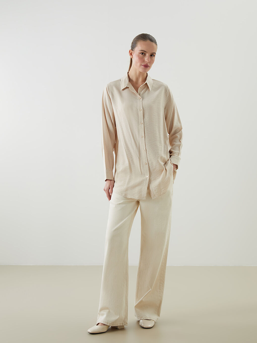 LCWAIKIKI Classic Women's Shirt Tunic -W54168Z8-F0B