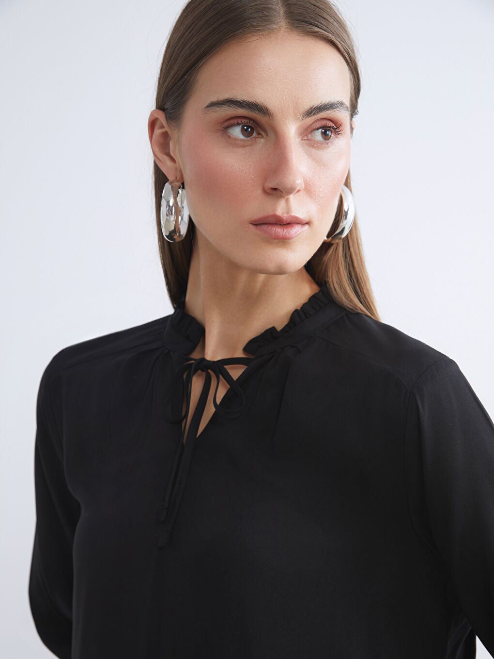 LCWAIKIKI Classic Woman BLACK Blouse -W54170Z8-CVL