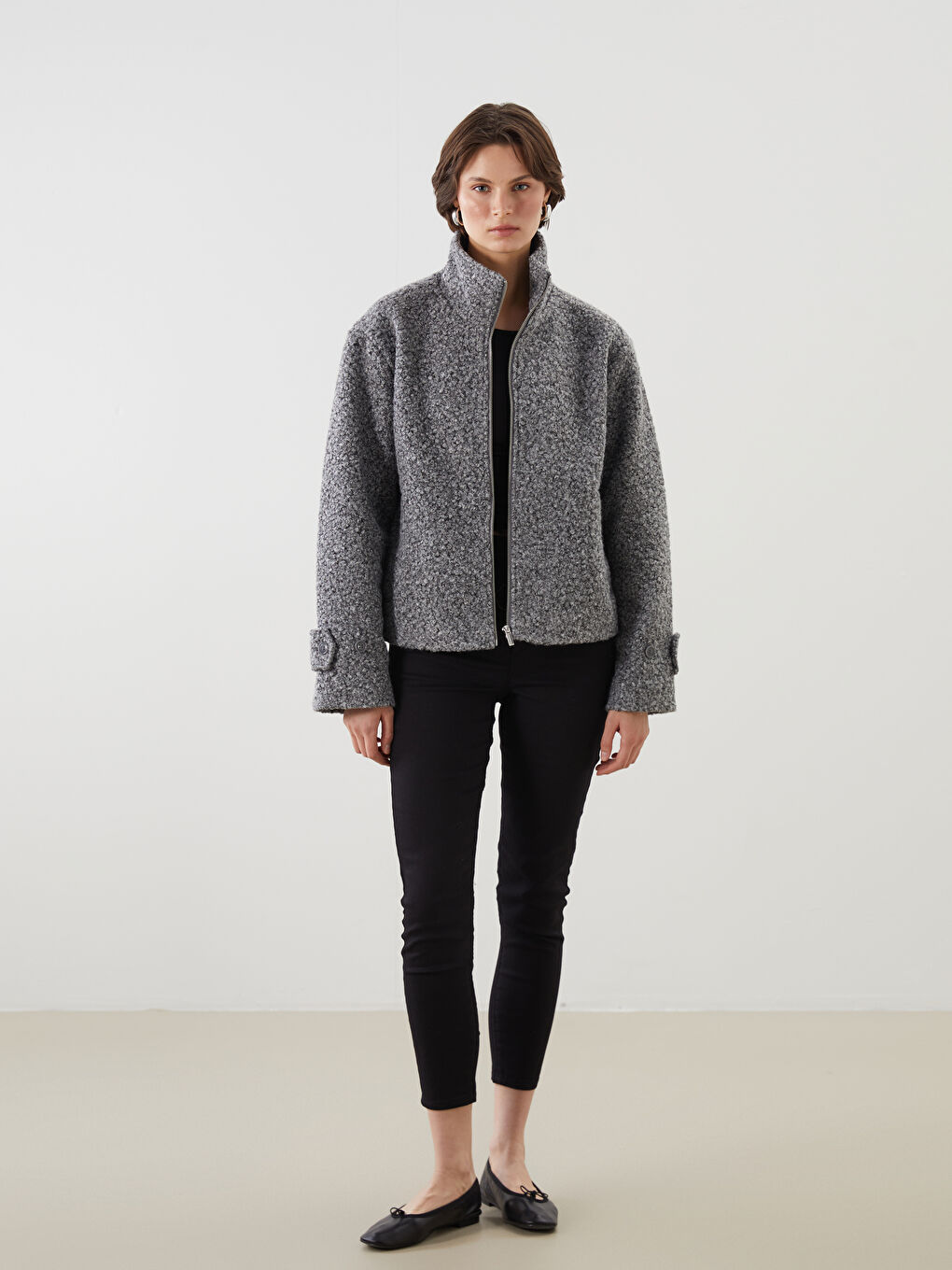 Woman GREY Overcoat-1