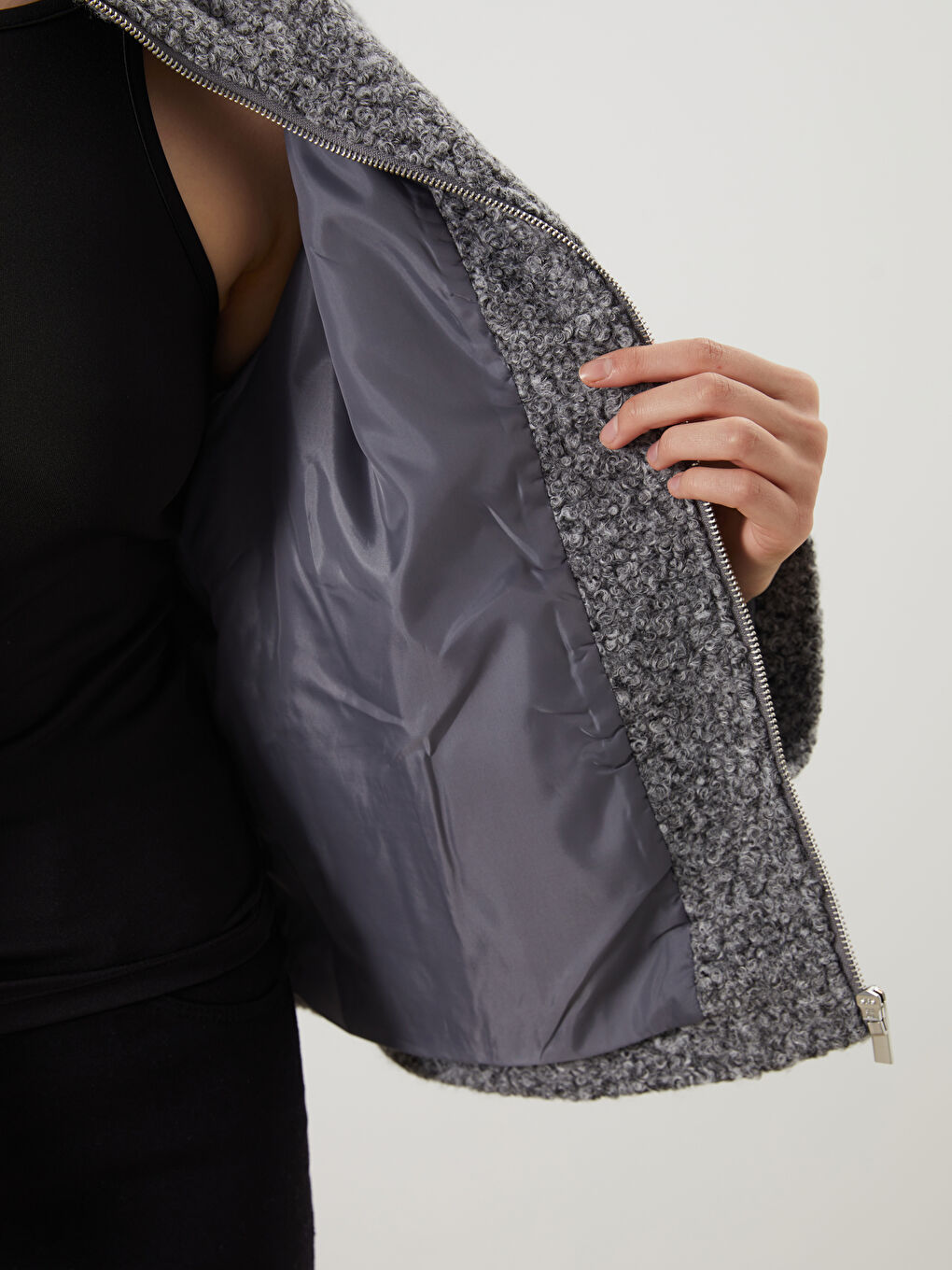 Woman GREY Overcoat-2