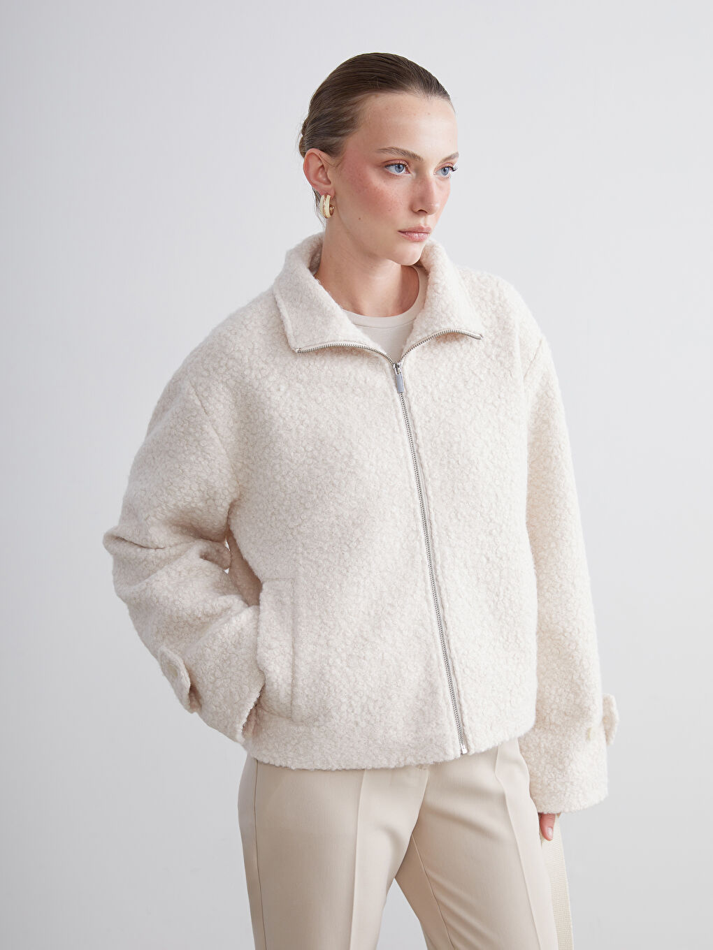 Woman ECRU Overcoat
