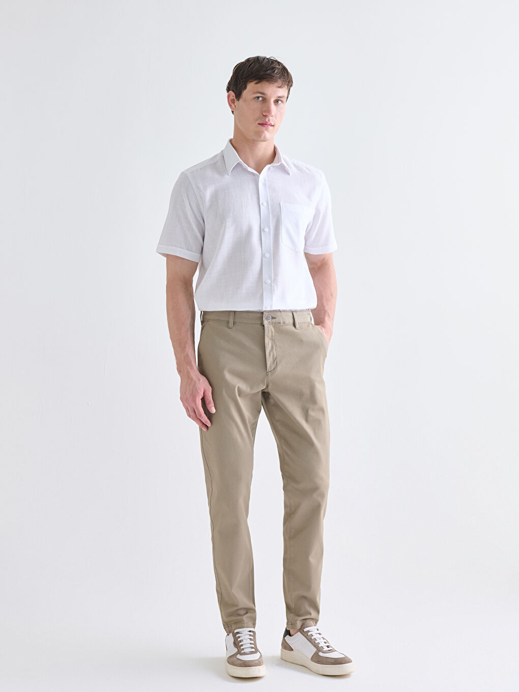 Regular Fit Short Sleeve Dobby Men's Shirt-1