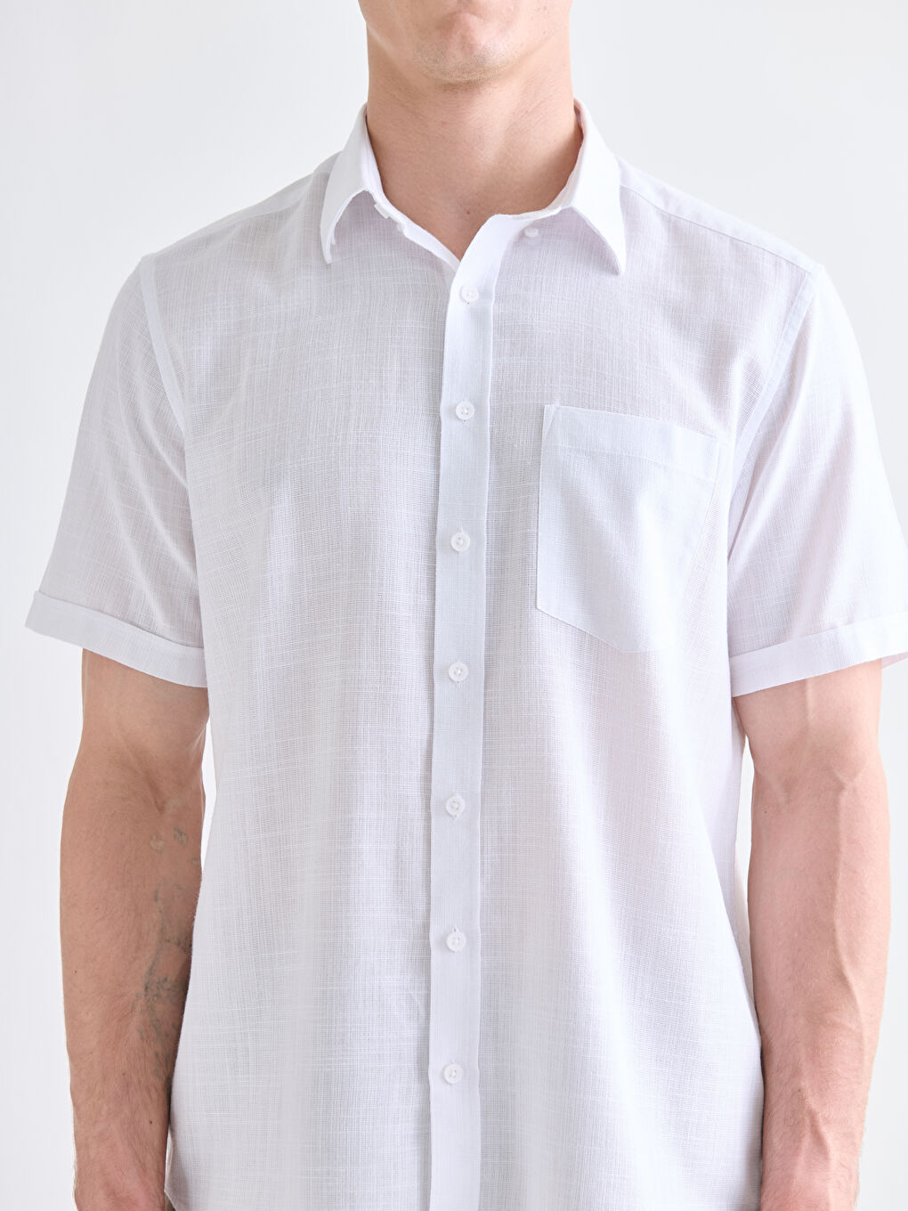 Regular Fit Short Sleeve Dobby Men's Shirt-2