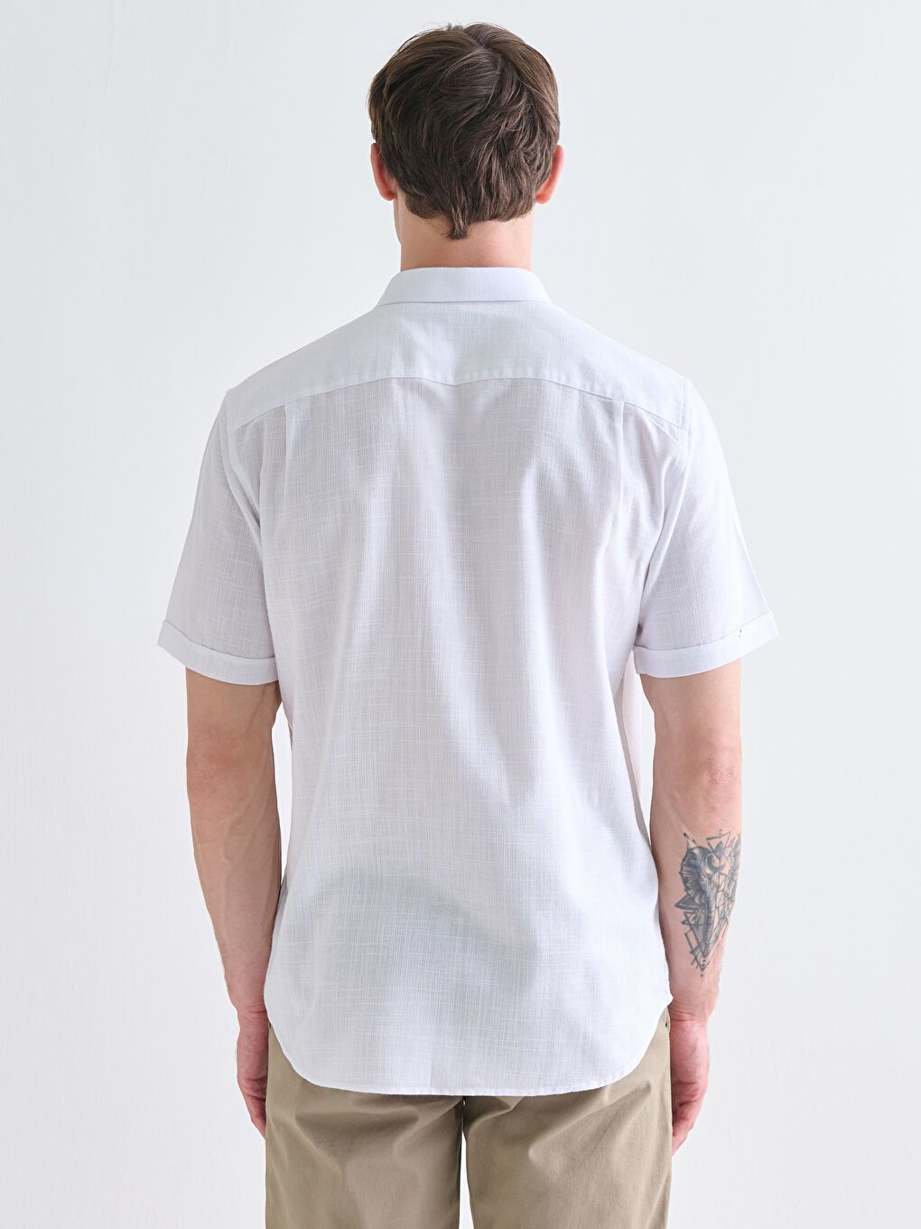 Regular Fit Short Sleeve Dobby Men's Shirt-3