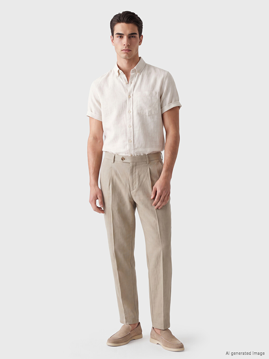 Regular Fit Short Sleeve Dobby Men's Shirt-1