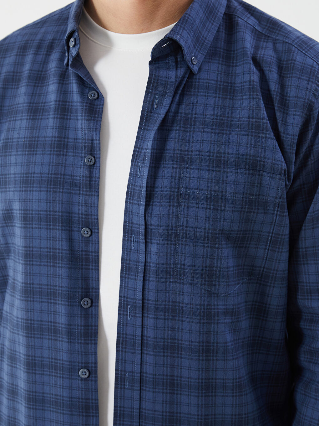 LCWAIKIKI Classic Regular Fit Long Sleeve Plaid Men's Shirt -W54206Z8-LMR