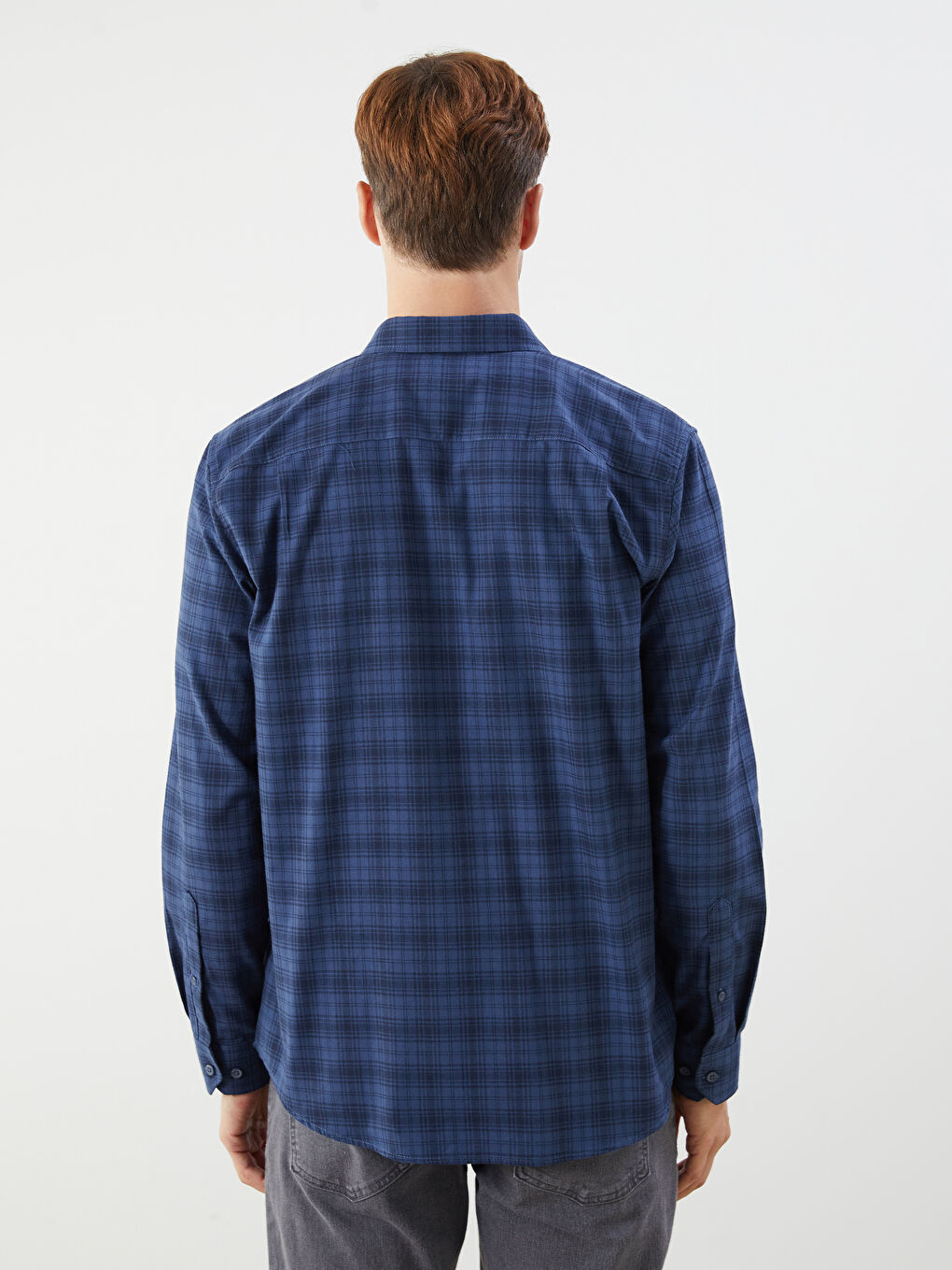 LCWAIKIKI Classic Regular Fit Long Sleeve Plaid Men's Shirt -W54206Z8-LMR