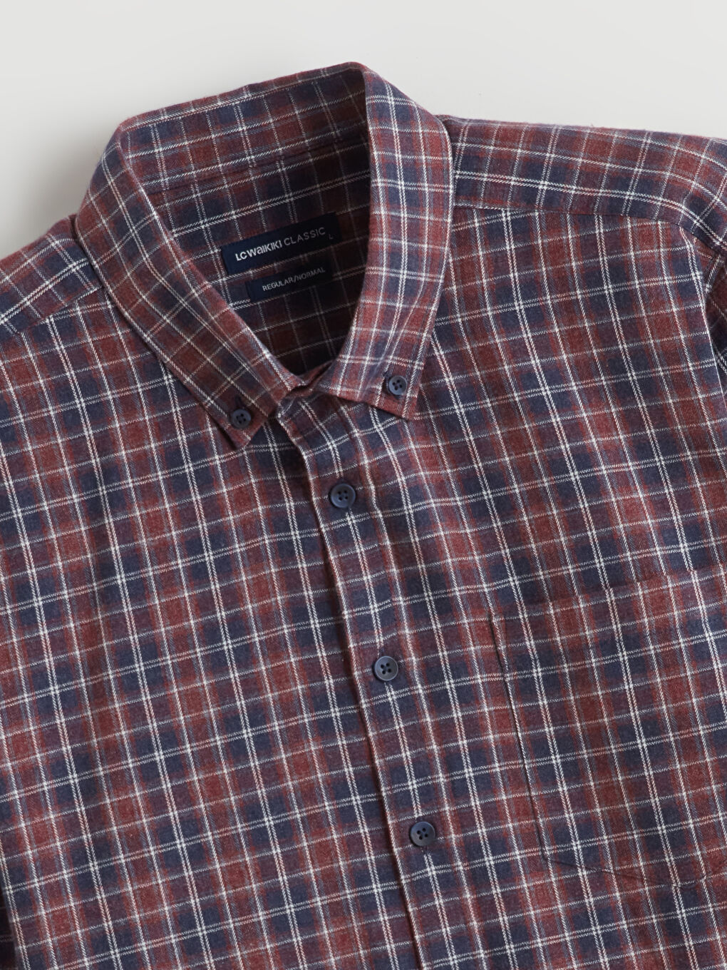 Bordo Regular Fit Uzun Kollu Ekose Erkek Gömlek-5