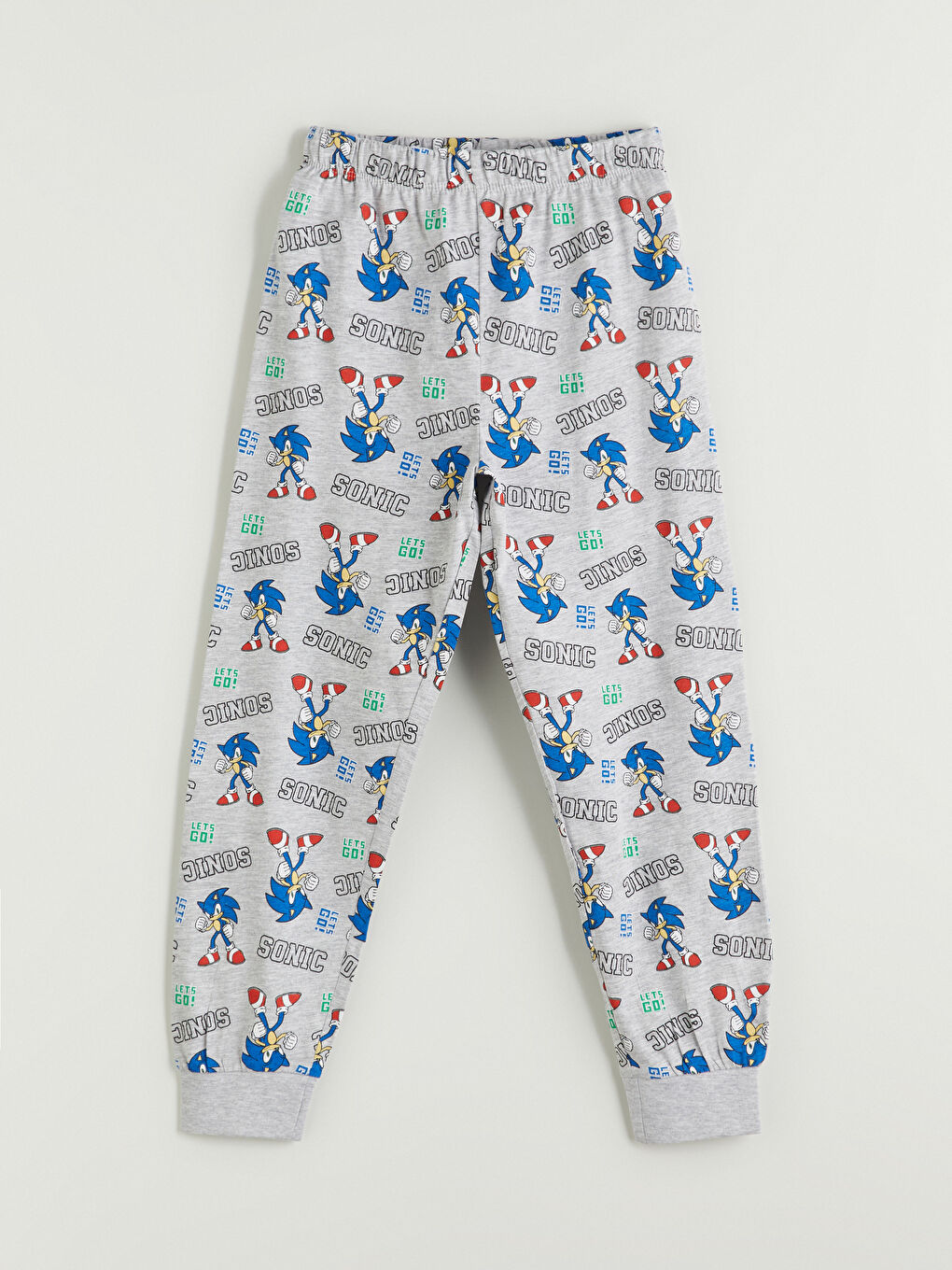 Gri Beli Lastikli Sonic Baskılı Erkek Çocuk Pijama Alt