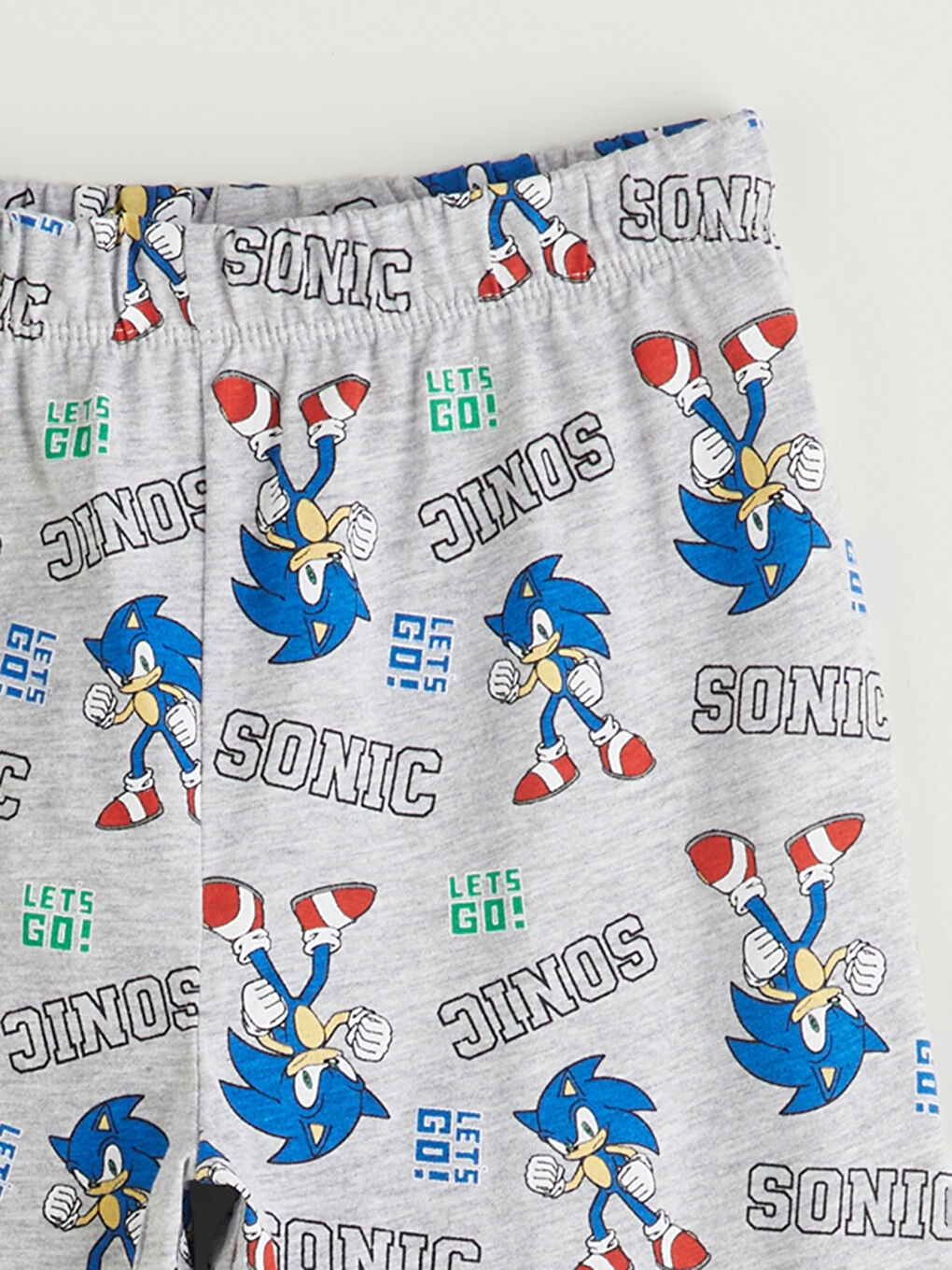 Gri Beli Lastikli Sonic Baskılı Erkek Çocuk Pijama Alt-2