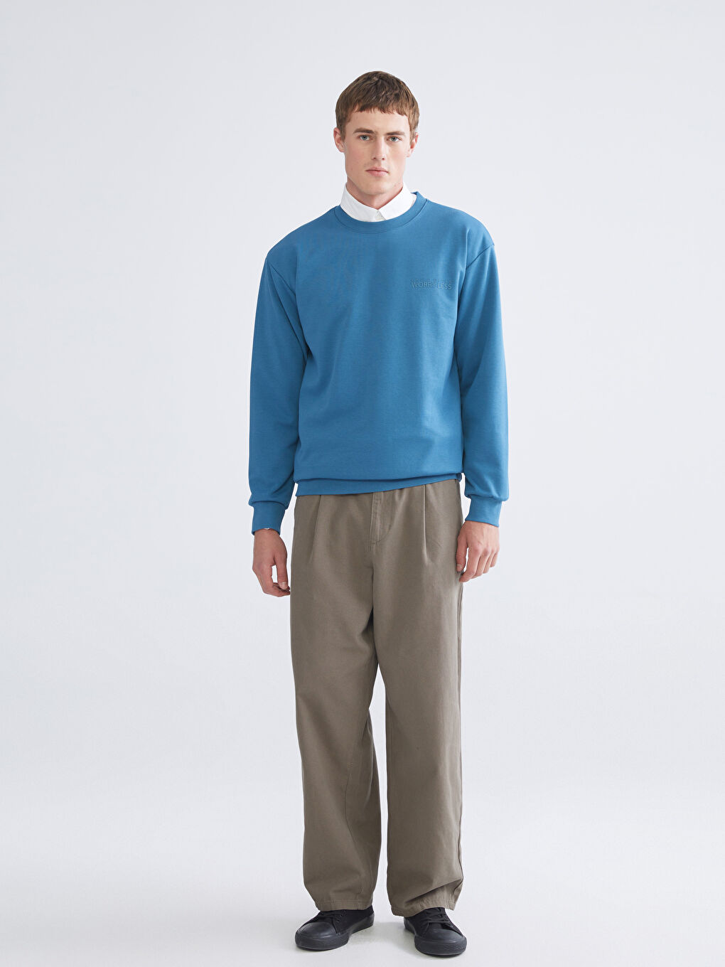 سويت شيرت للرجال مطبوع بياقة دائرية-1