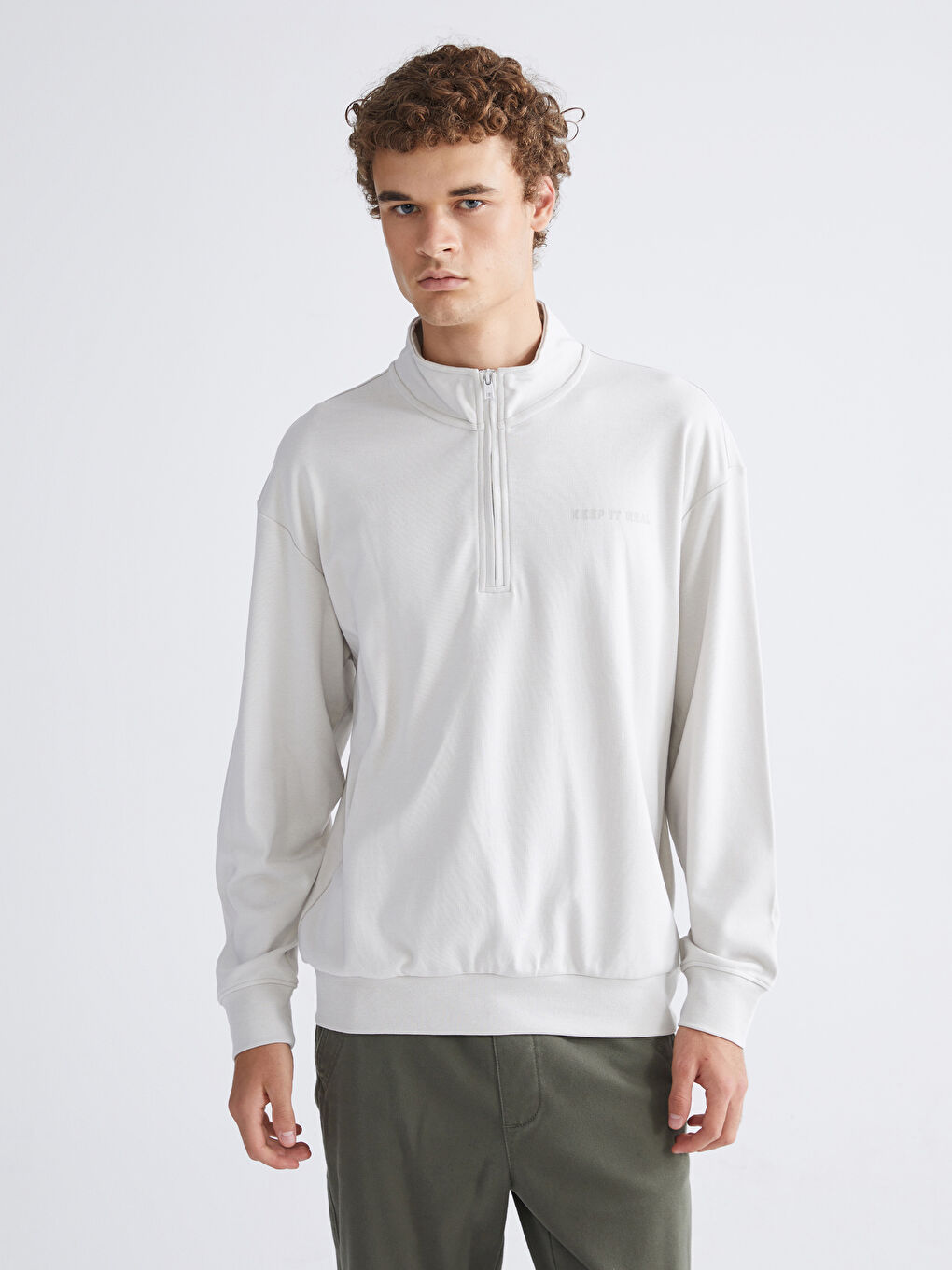 XSIDE Funnel Neck Printed Men's Sweatshirt -W54269Z8-ZAK