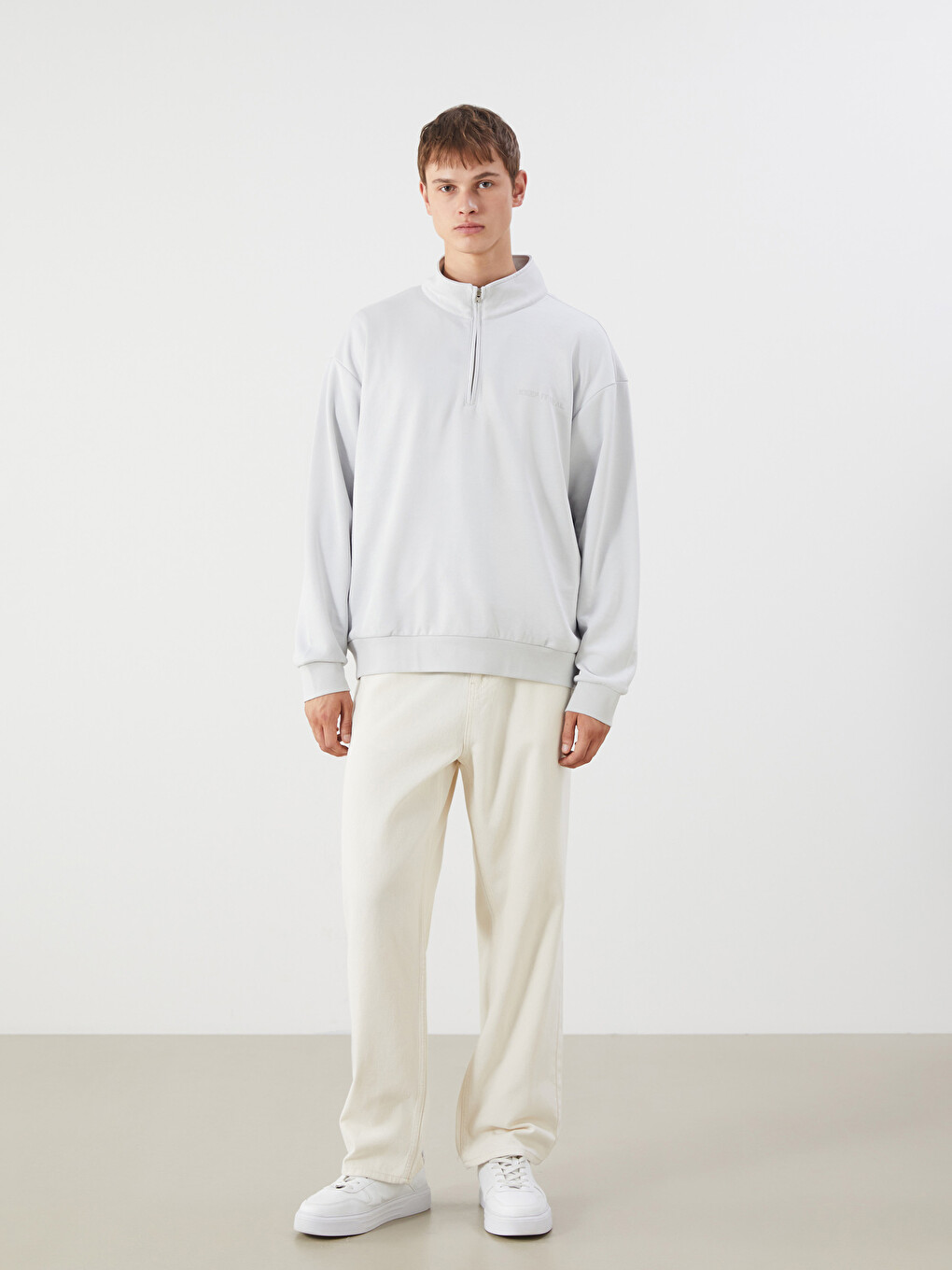 Funnel Neck Printed Men's Sweatshirt-1