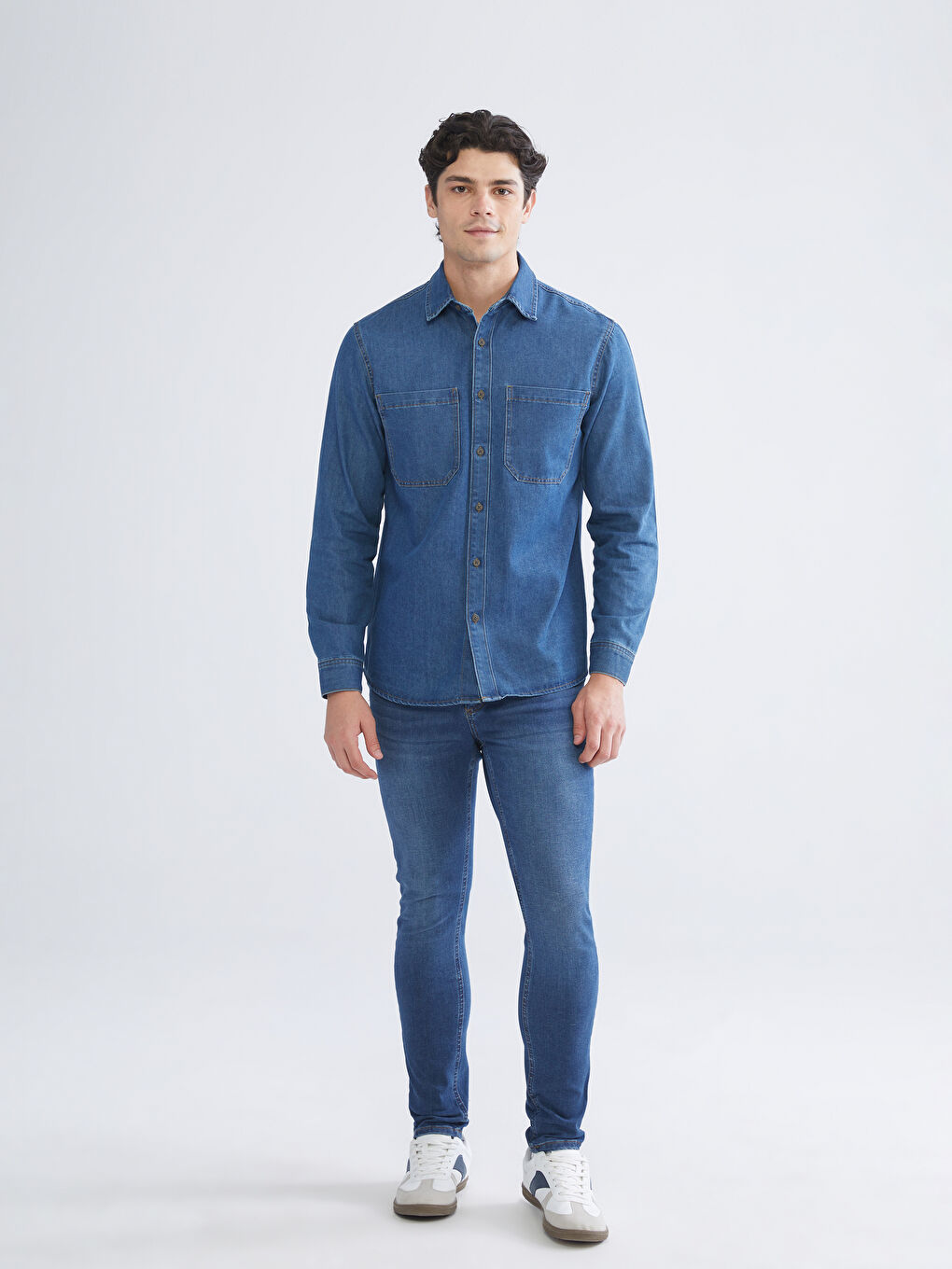 Standard Pattern Men's Jean Shirt Jacket-1