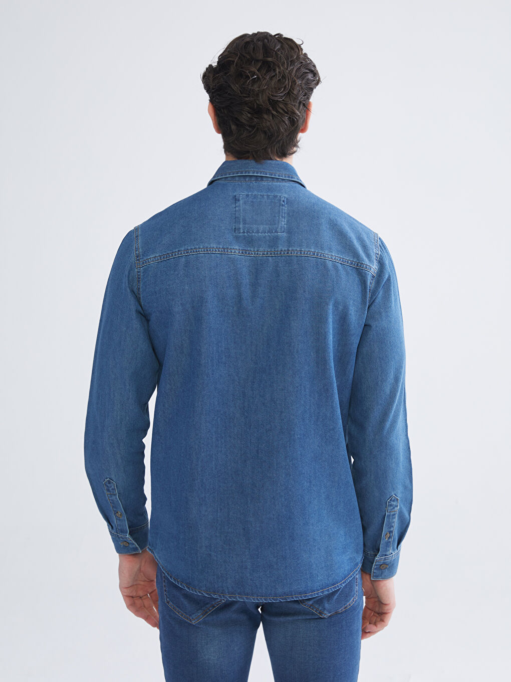 Standard Pattern Men's Jean Shirt Jacket-3