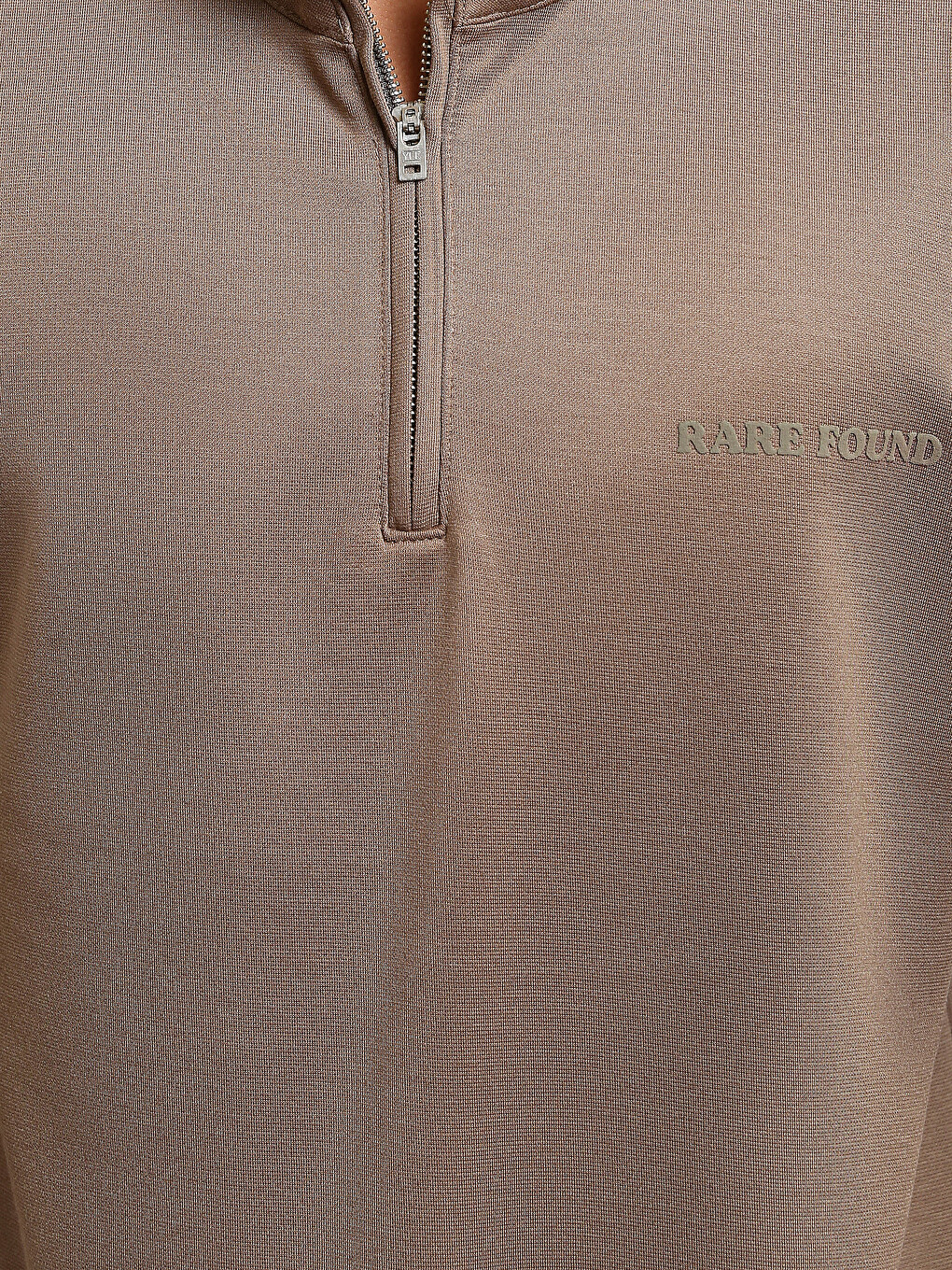 Kahverengi Dik Yaka Baskılı Erkek Sweatshirt-2