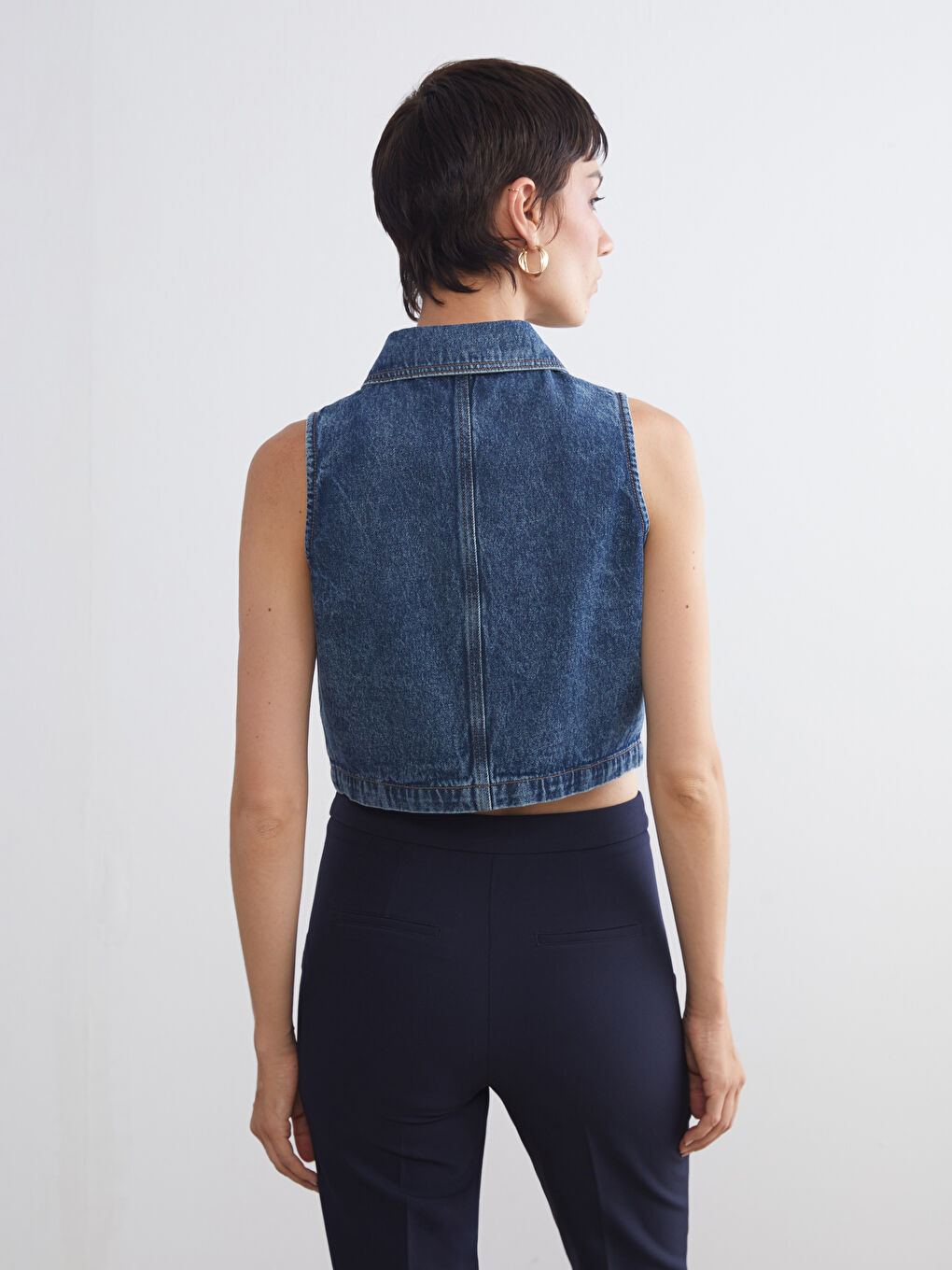 LCW Vision Woman INDIGO Denim Waistcoat -W54284Z8-JVU