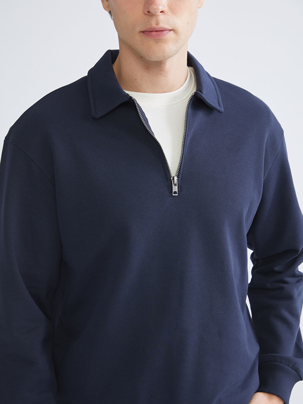 Polo Neck Men's Sweatshirt-2