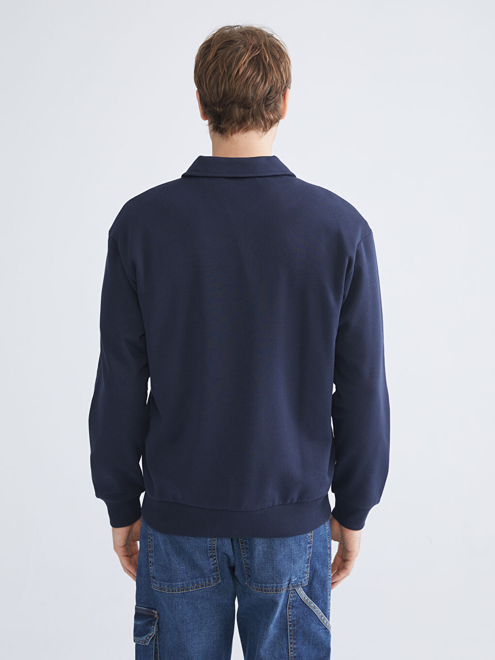 Polo Neck Men's Sweatshirt-3