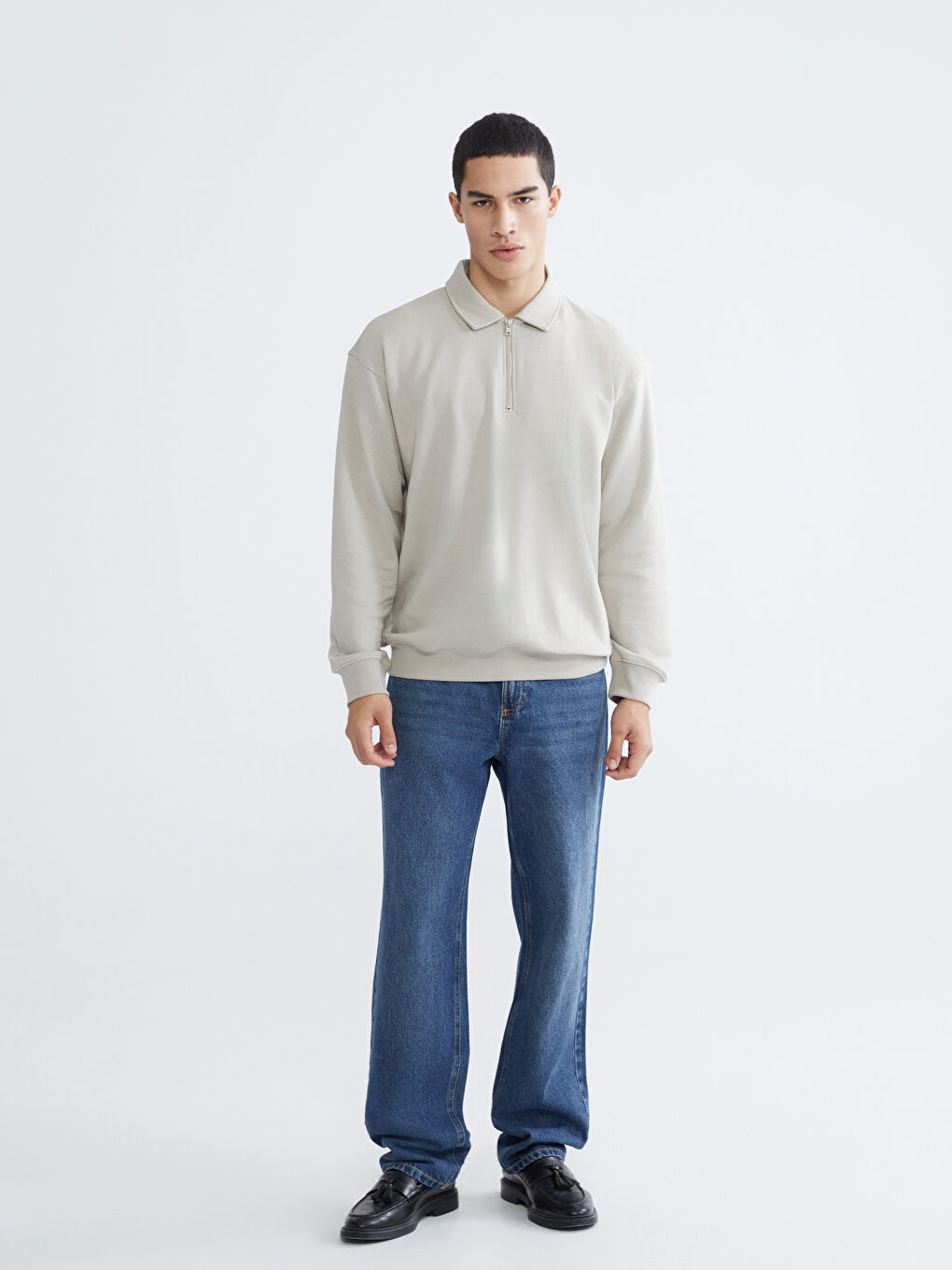 Ерлерге арналған поло жағалы свитшот-1