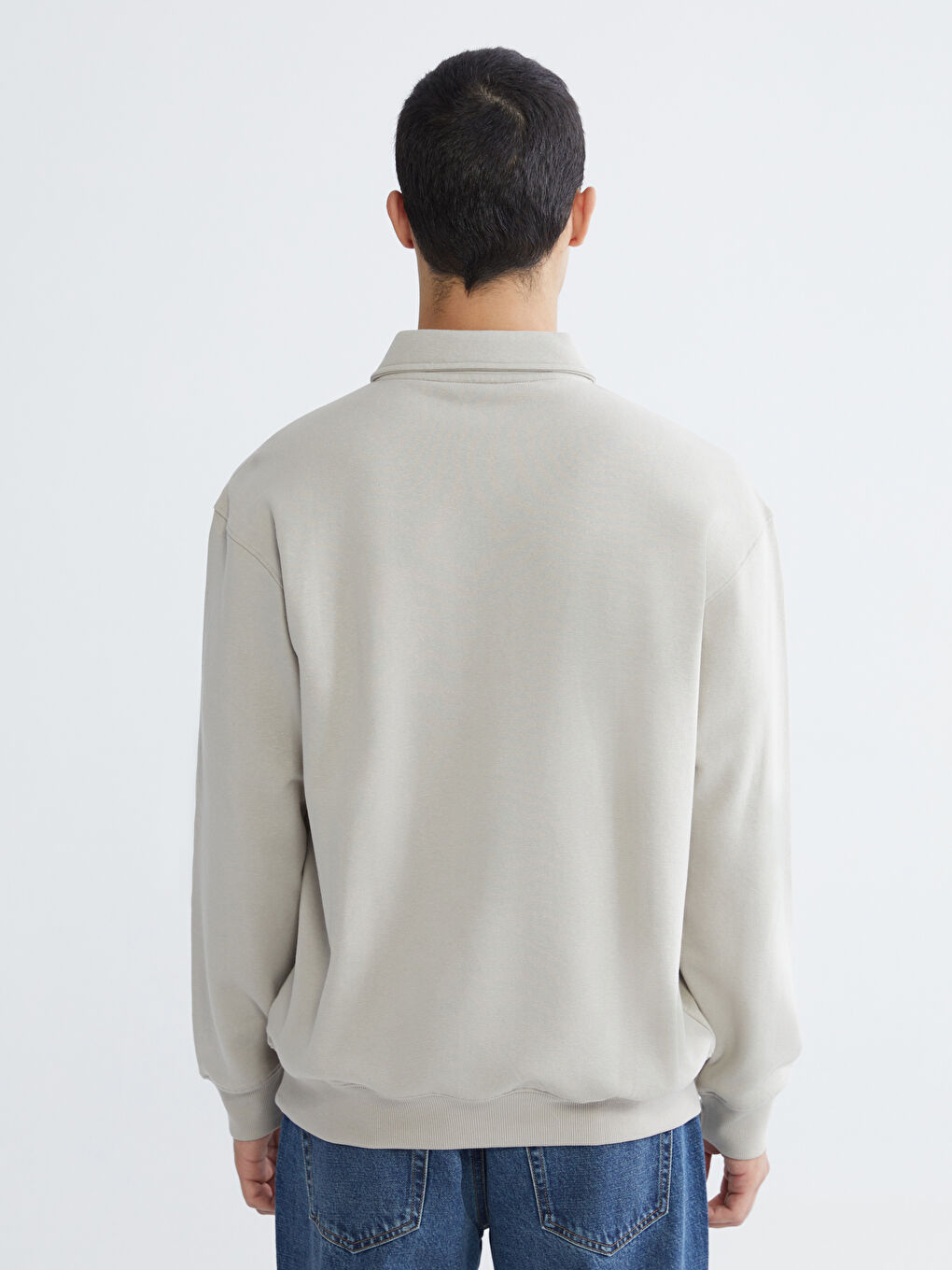 Ерлерге арналған поло жағалы свитшот-3