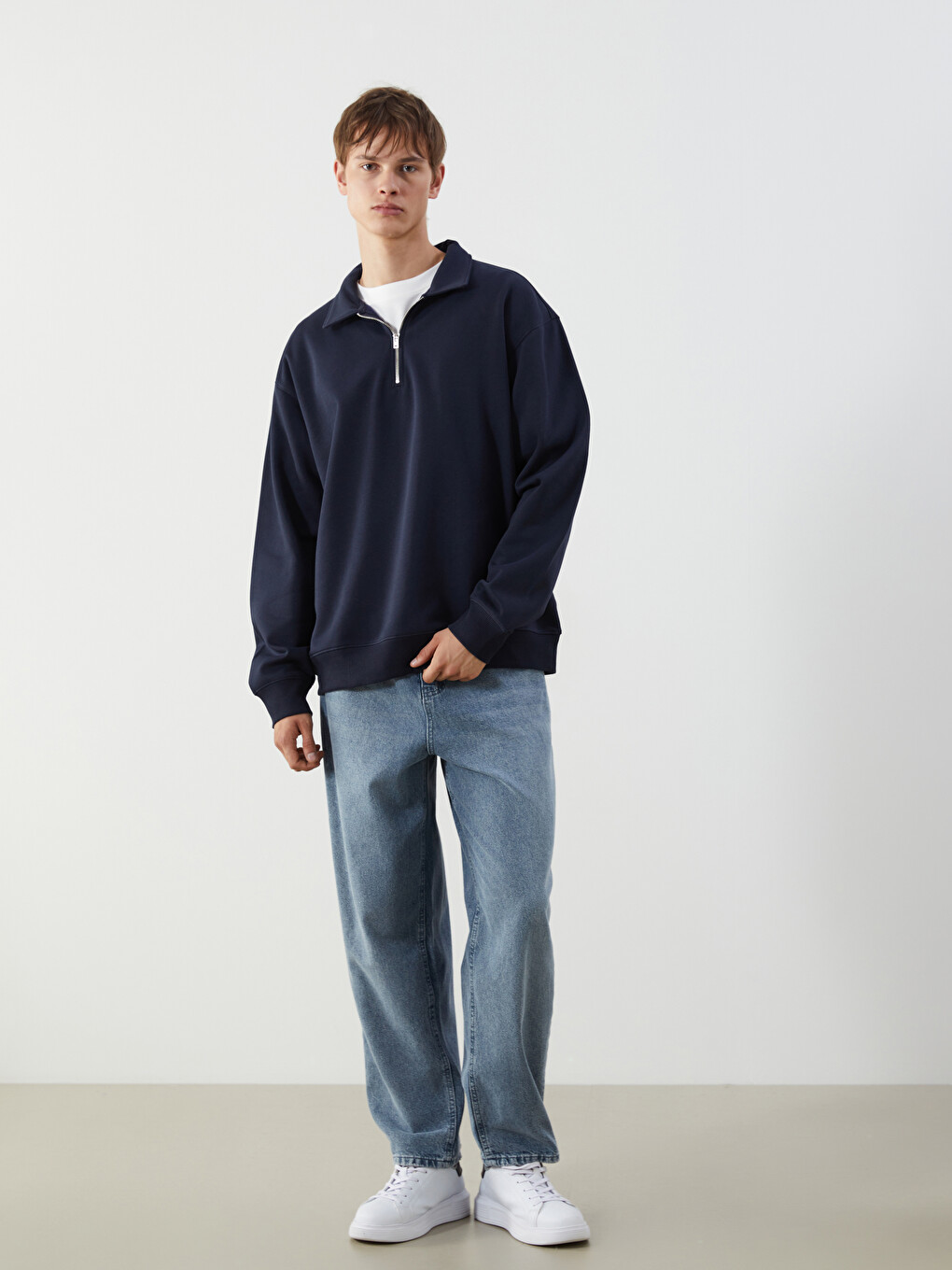 Polo Neck Men's Sweatshirt-1