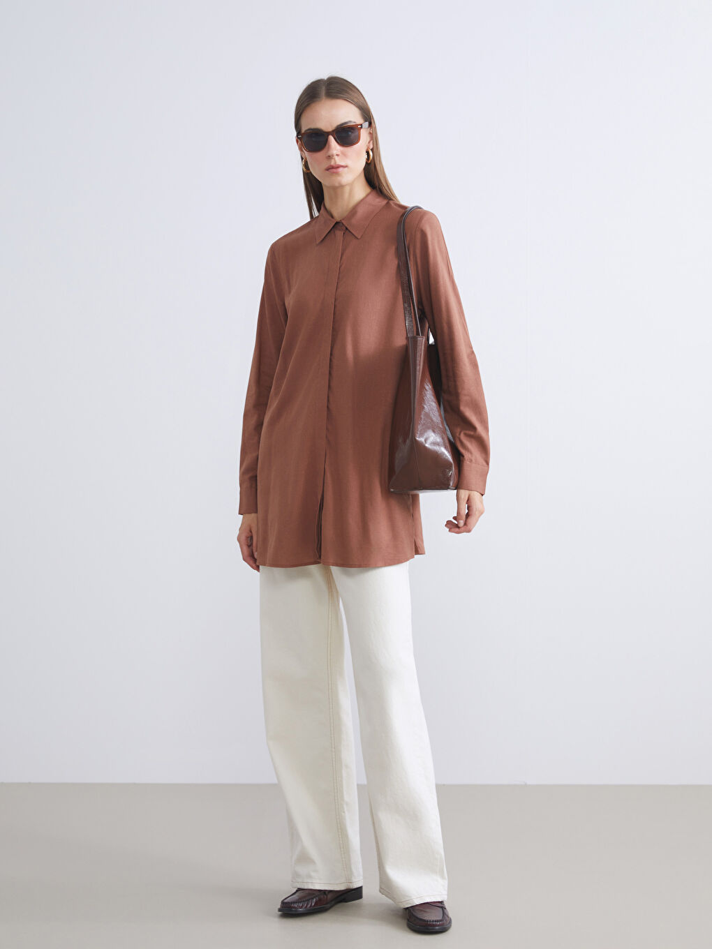 LCWAIKIKI كلاسيك تونیکی کراسی تێکەڵەی کەتانی ئافرەتان -W54290Z8-SYH