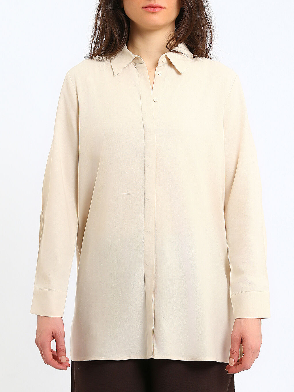 Linen Blend Women's Shirt Tunic
