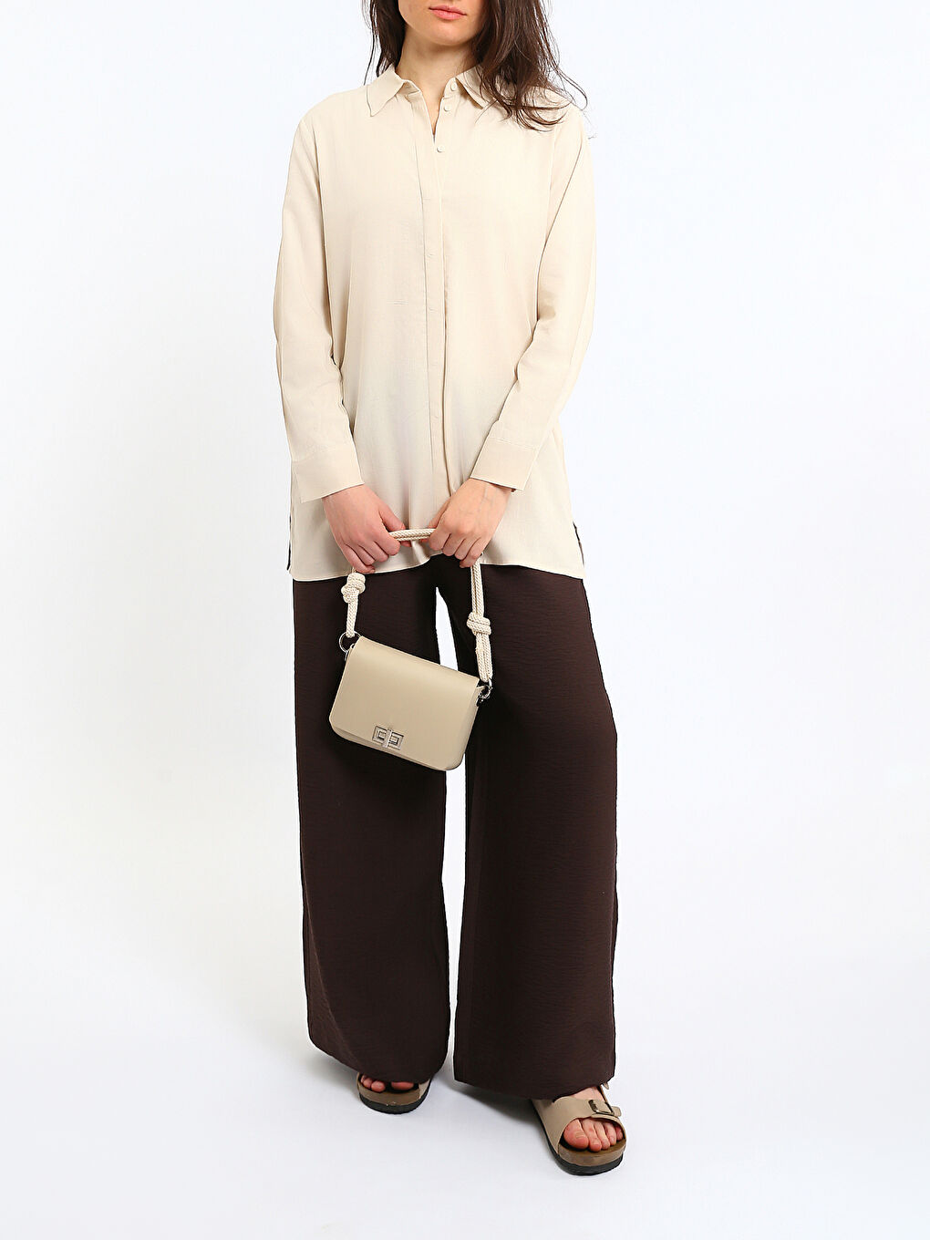 Linen Blend Women's Shirt Tunic-1