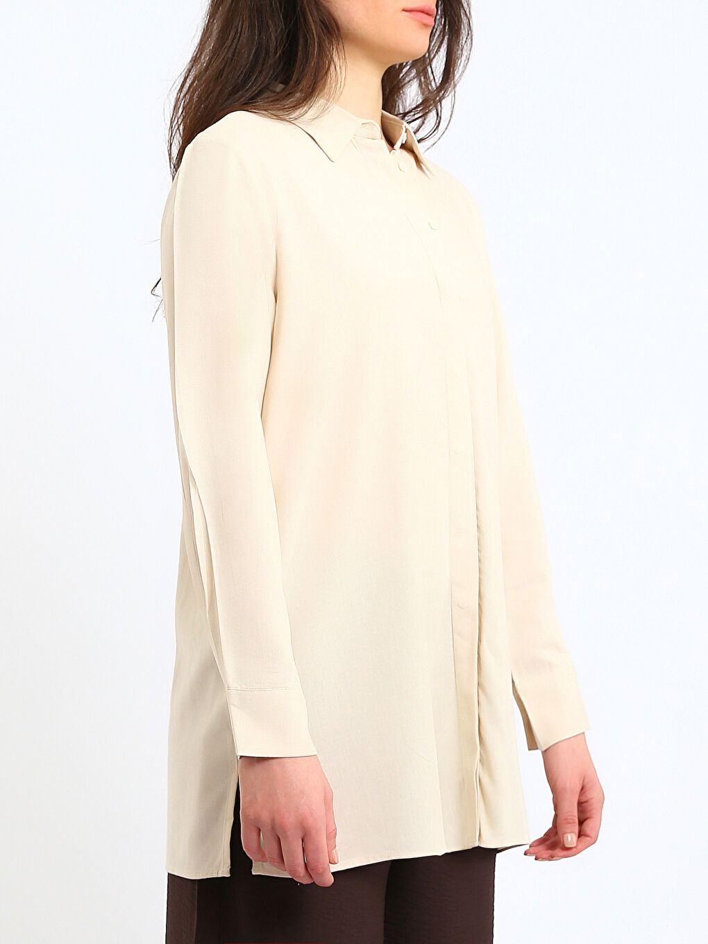 Linen Blend Women's Shirt Tunic-3