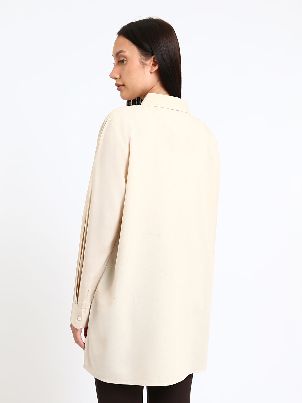 Tunique en chemise en mélange de lin pour Femmes-4