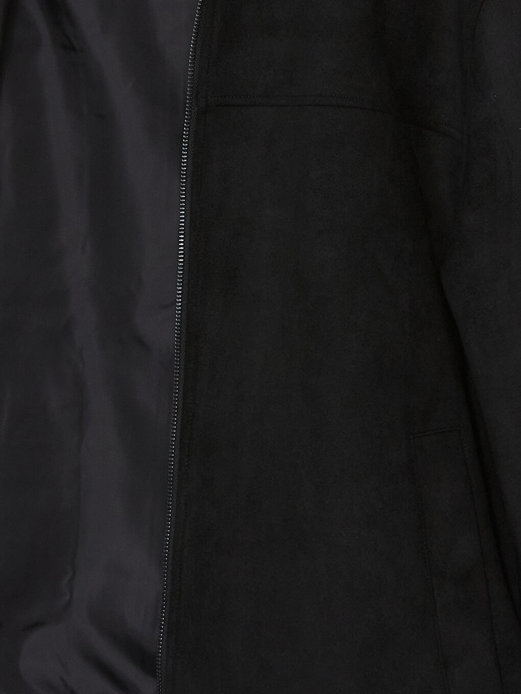 Siyah Standart Kalıp Gömlek Yaka Süet Erkek Mont-6