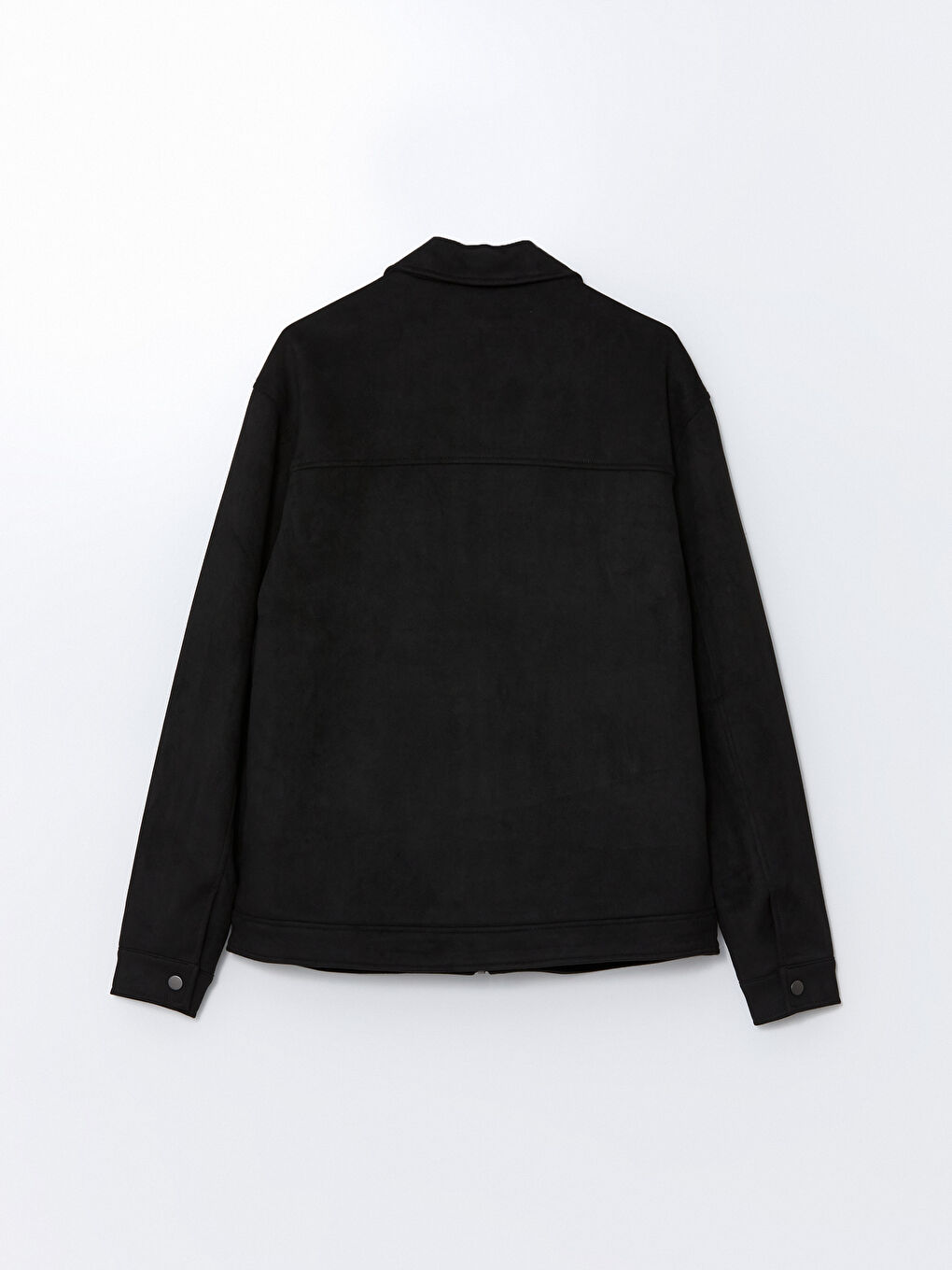 Siyah Standart Kalıp Gömlek Yaka Süet Erkek Mont-7