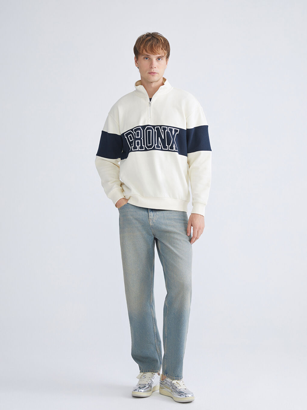 XSIDE Funnel Neck Printed Men's Sweatshirt -W54320Z8-YCM