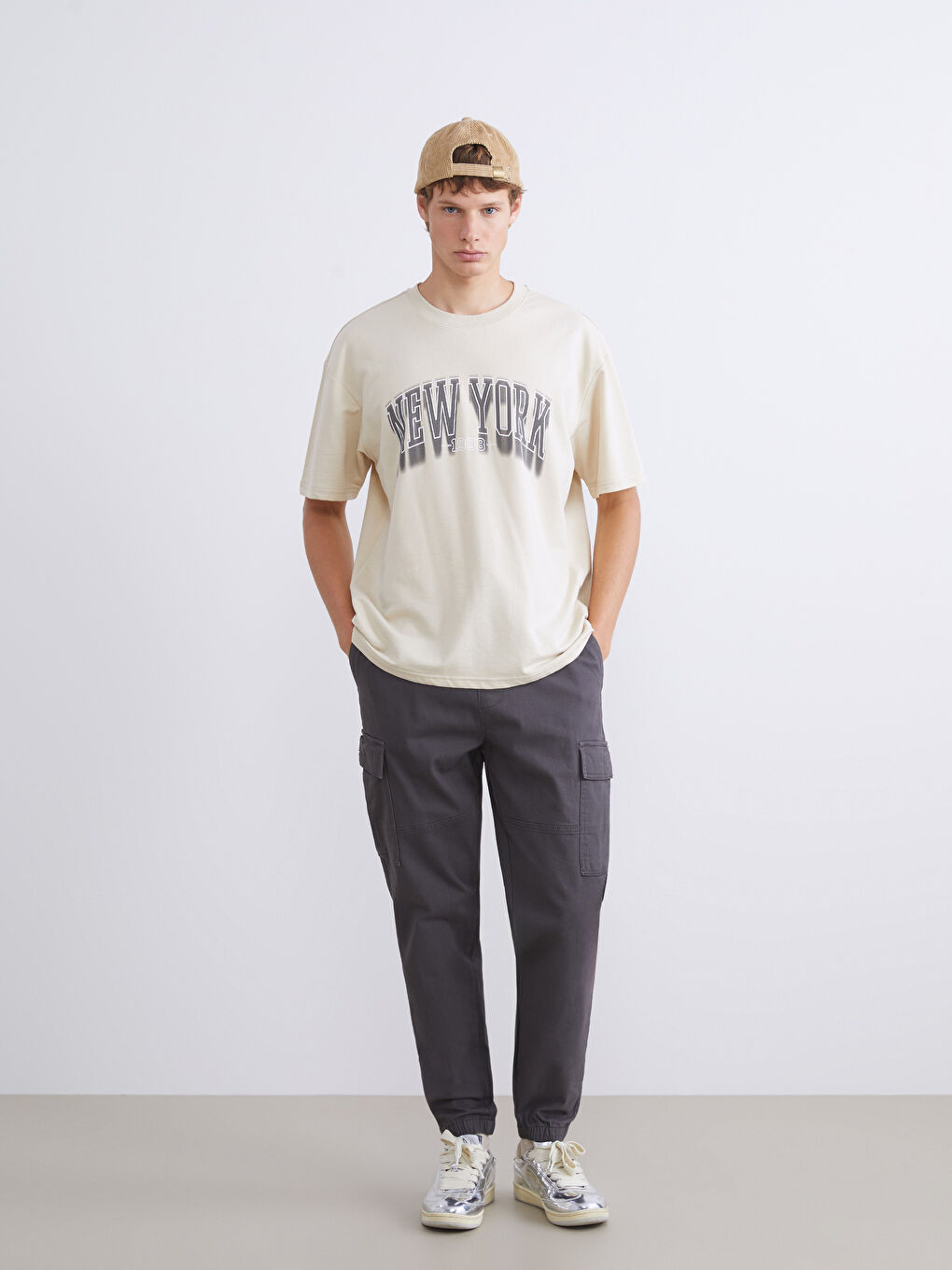 XSIDE Crew Neck Short Sleeve Printed Men's Sweatshirt -W54321Z8-YFT