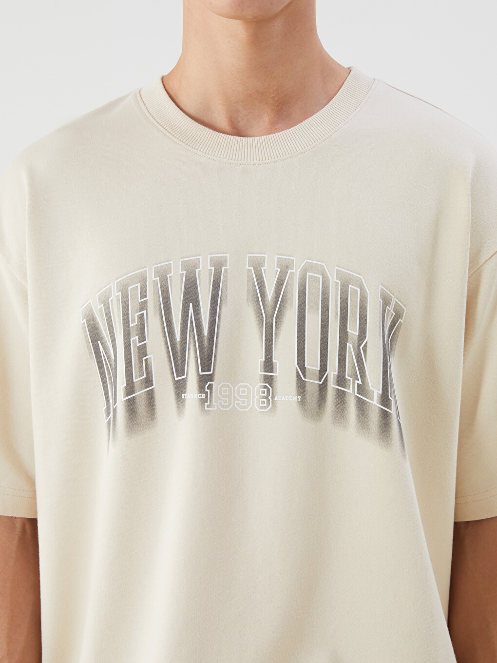 Crew Neck Short Sleeve Printed Men's Sweatshirt-2