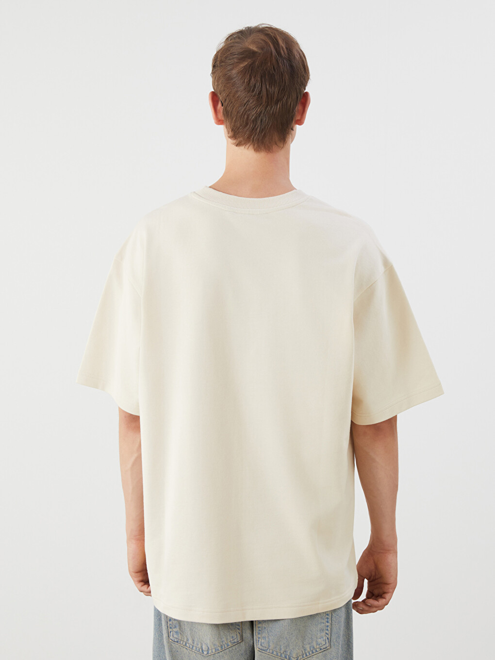 Crew Neck Short Sleeve Printed Men's Sweatshirt-3