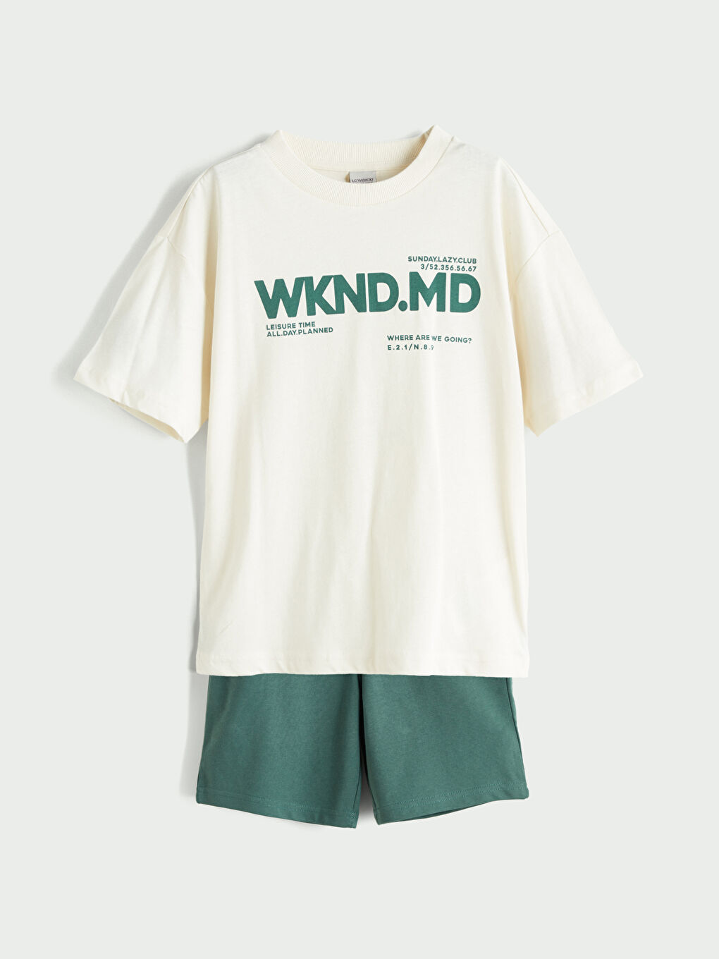 LCW Kids Crew Neck Boys' T-Shirt and Shorts -W54322Z4-FRR