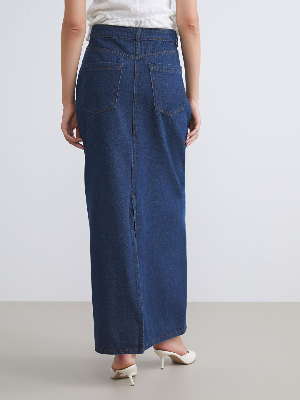 LCW Vision Elasticated Waist Women's Denim Skirt -W54324Z8-309