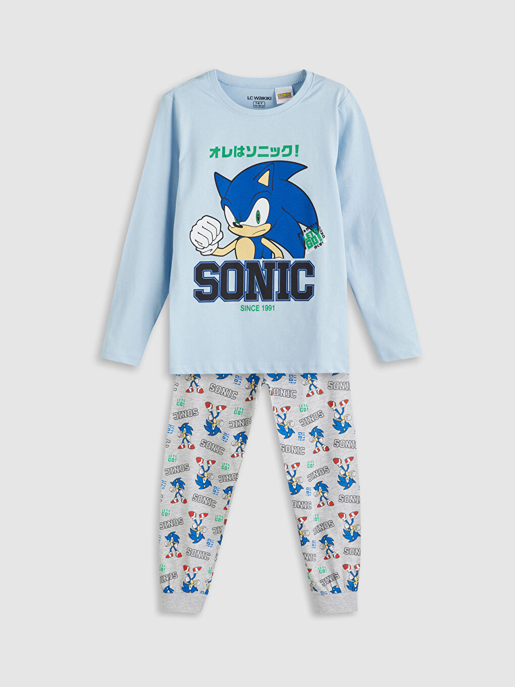 LCW Kids Crew Neck Sonic Printed Boys' Pyjama Set -W54332Z4-FKP